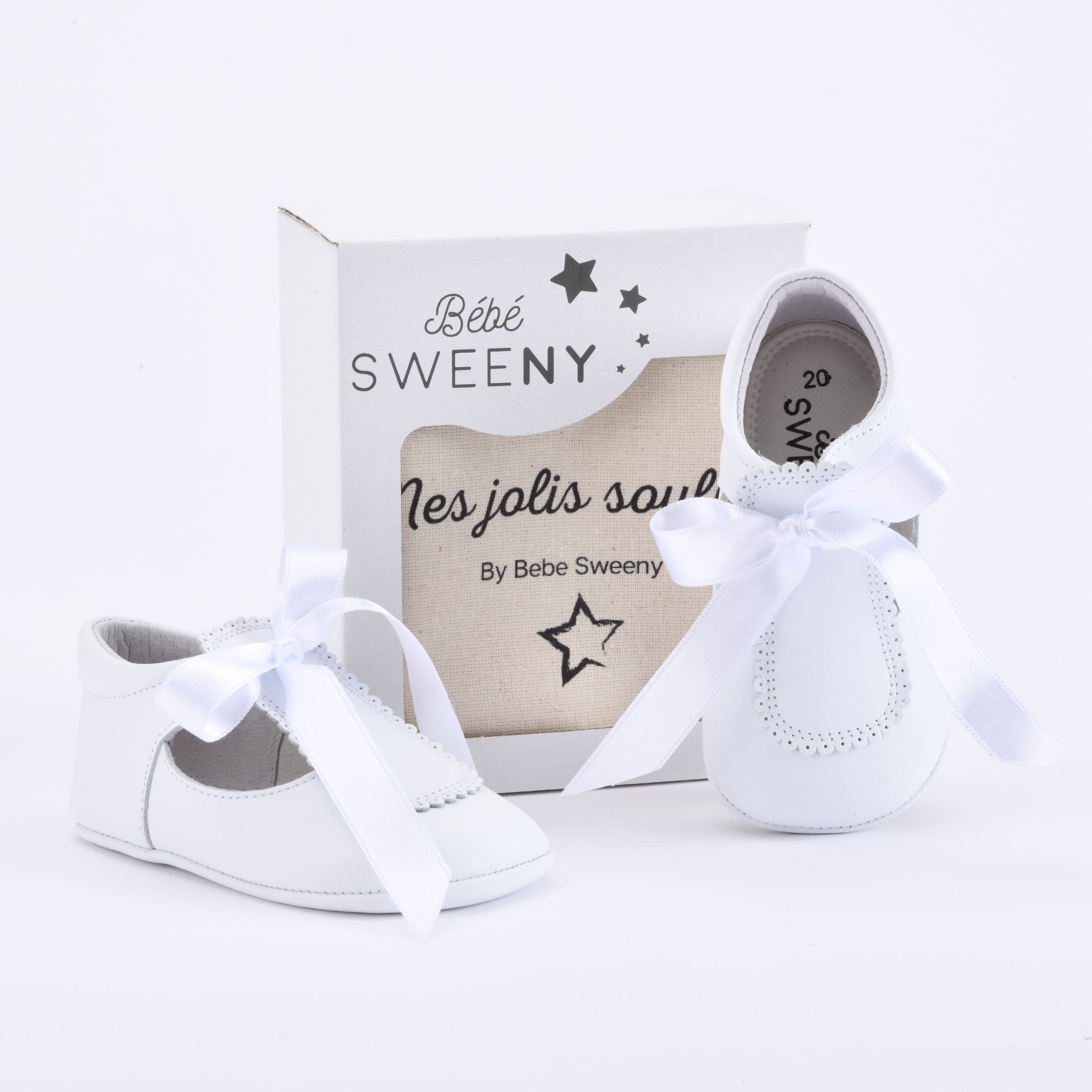 Girls White Leather Pre-walker Shoes