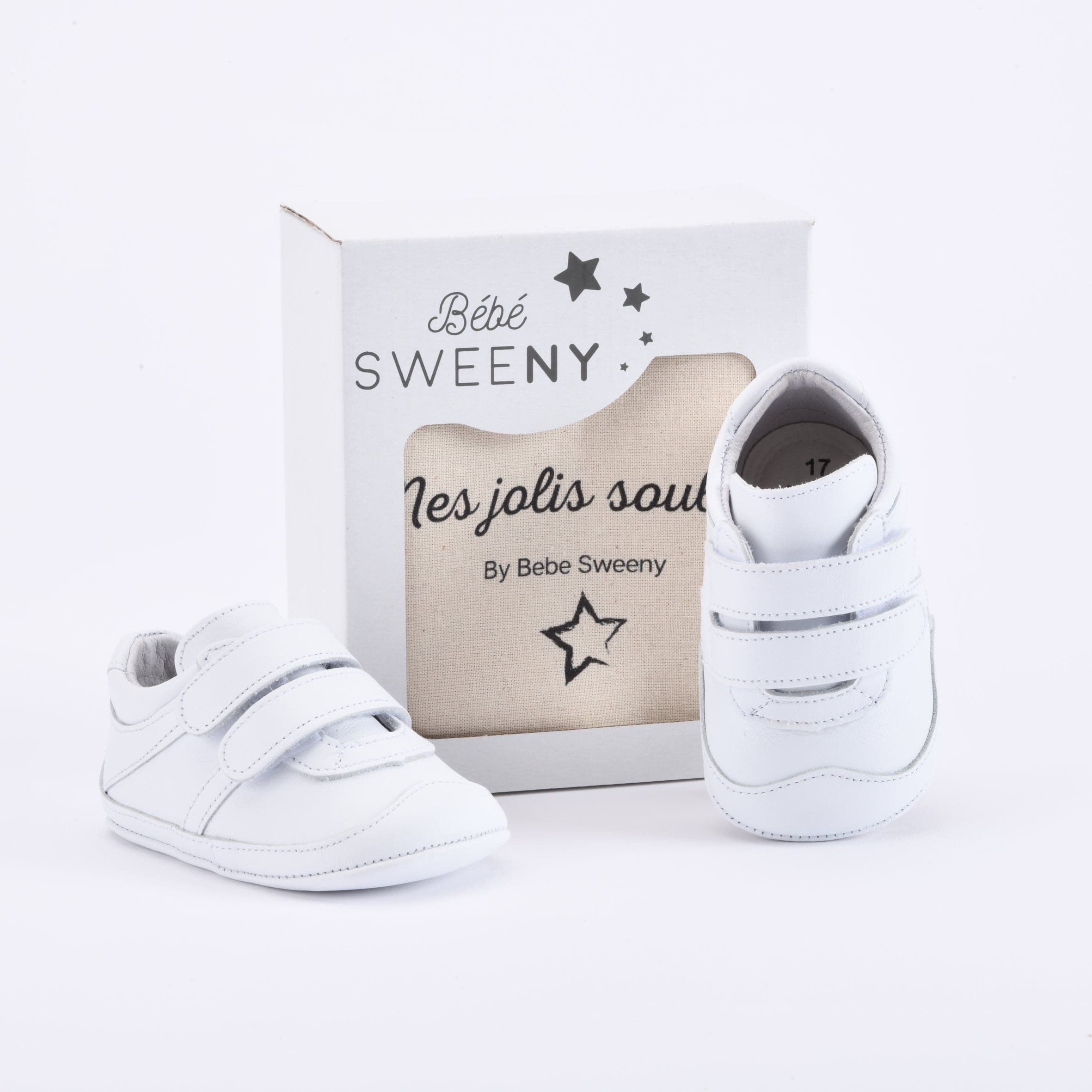 Boys White Leather Pre-walker Trainers
