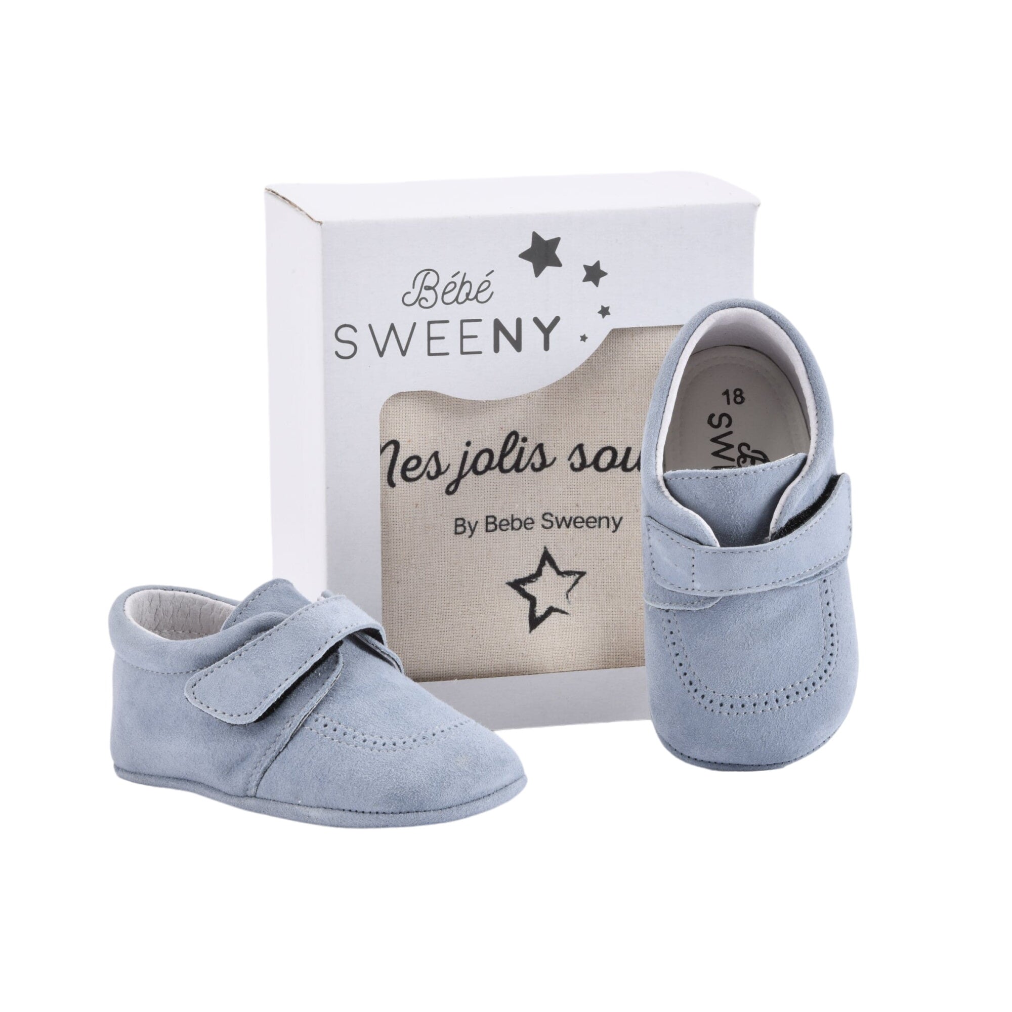 Boys Blue Suede Leather Pre-walker Shoes