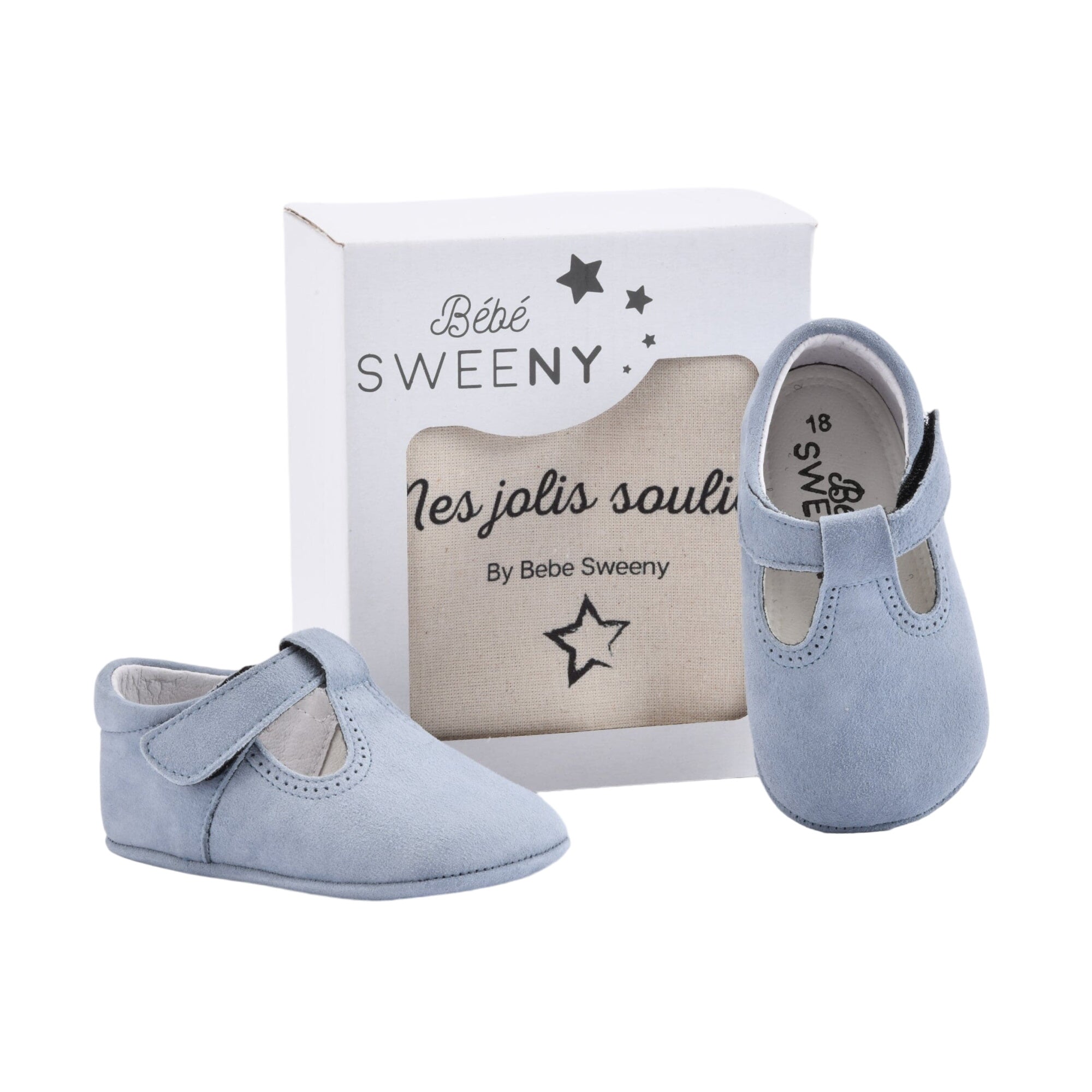 Boys Blue Suede Leather Pre-walker Shoes