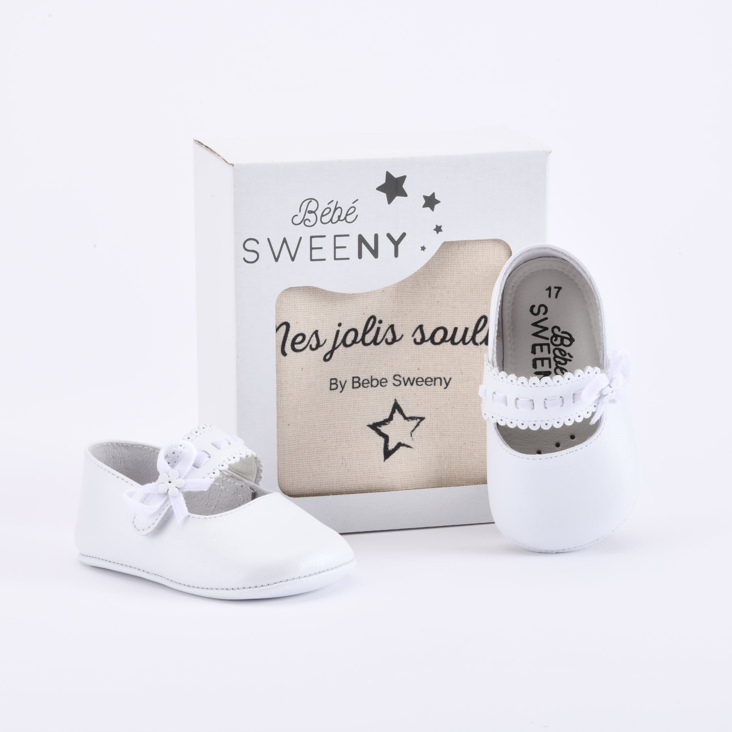 Girls Pearl White Leather Pre-walker Shoes