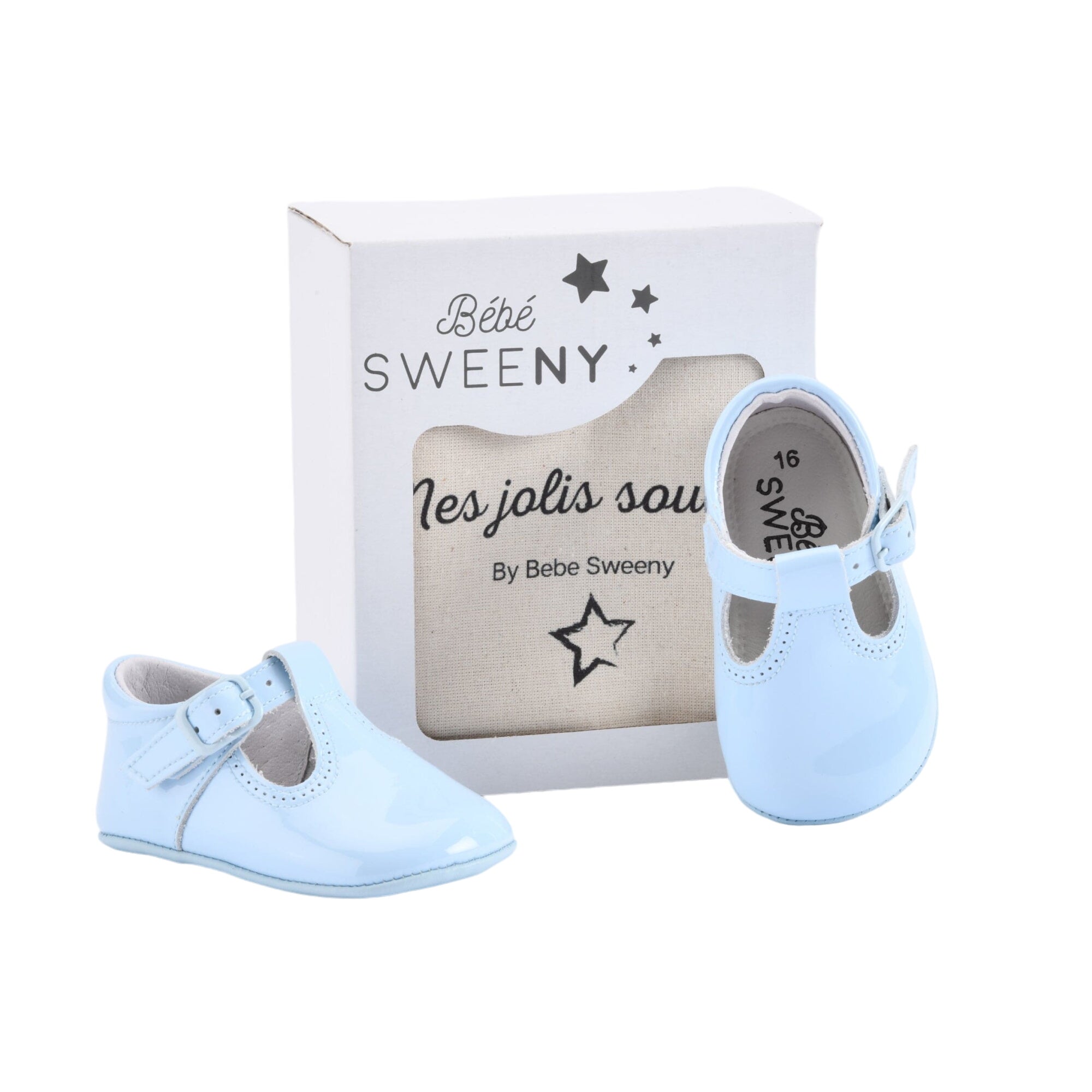 Boys Blue Patent Leather Pre-walker Shoes