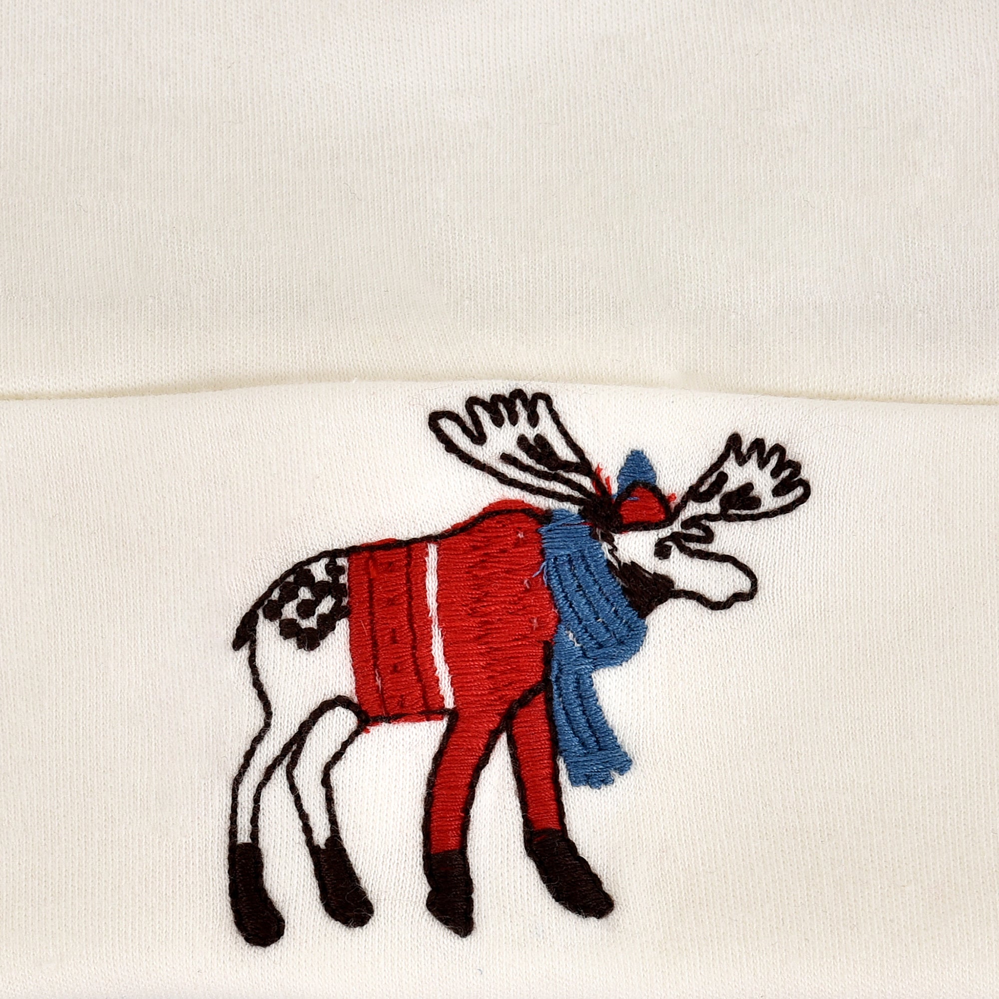 Roll Up Hat | Ivory Moose Embroidery