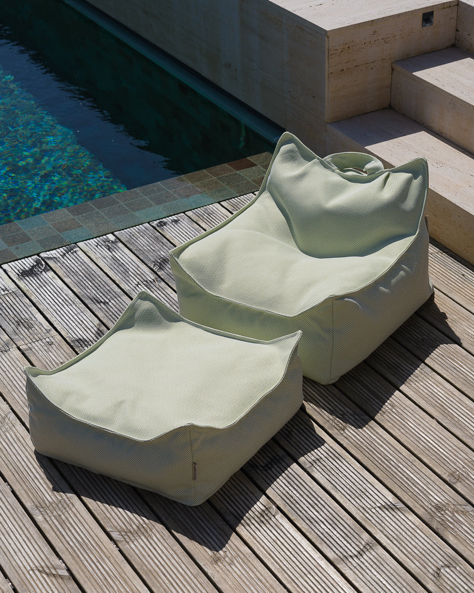 Herba Outdoor Beanbag Chair And Ottoman Set