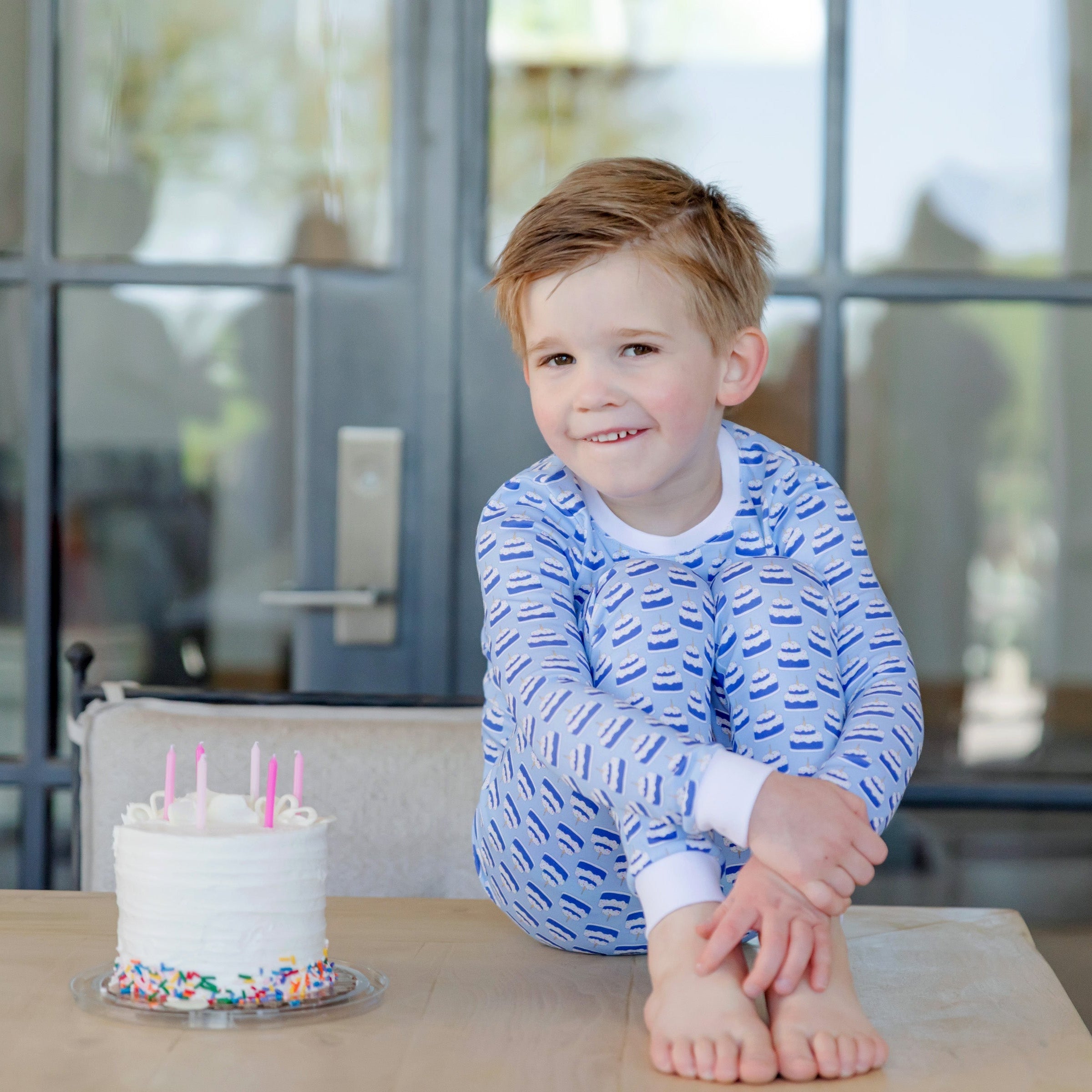Grayson Boys' Pajama Pant Set - Birthday Cake Blue