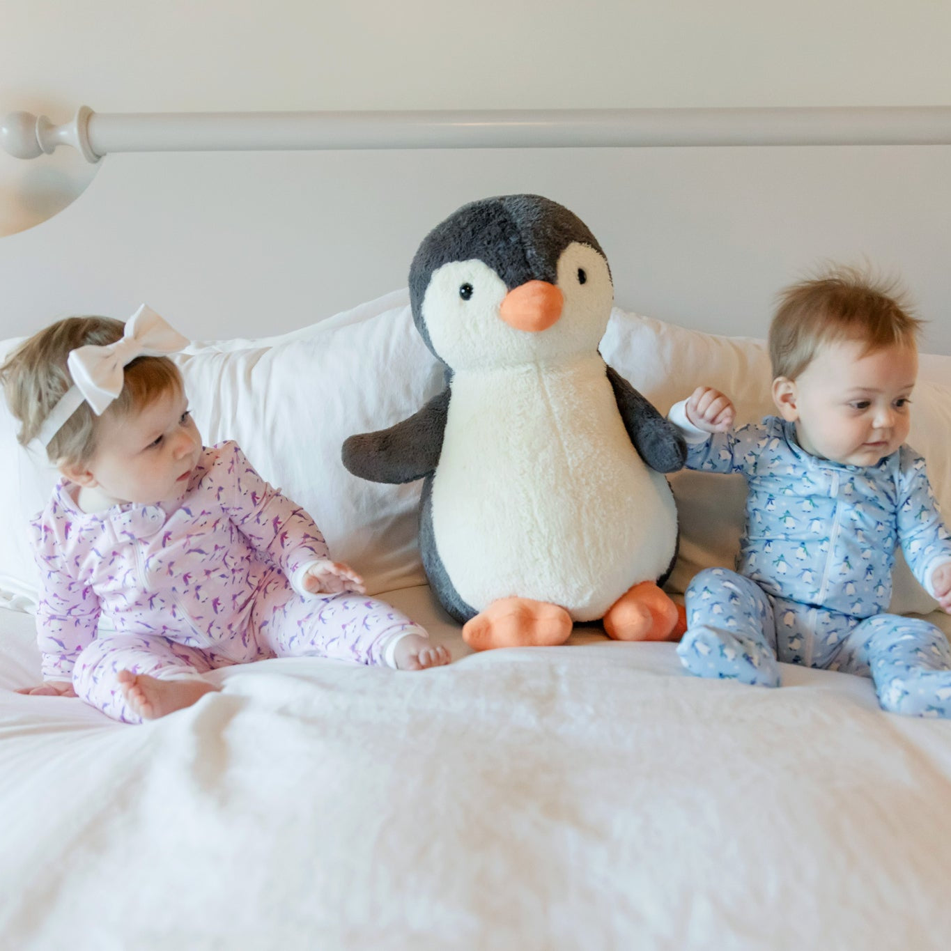 Parker Boys' Zipper Pajama Penguin Party Blue