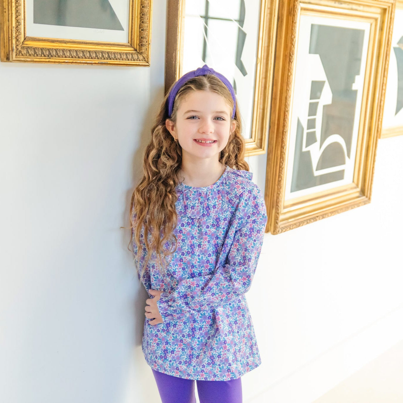 Emma Set Girls' Legging Set - Blackberry Floral