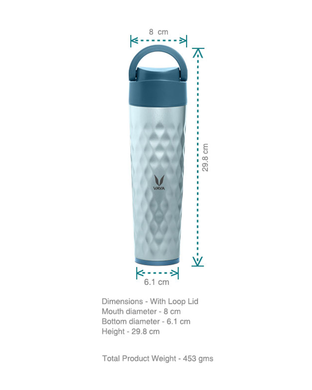 Vaya Drynk - 20.2 Fl.oz - Blue - With Loop Lid