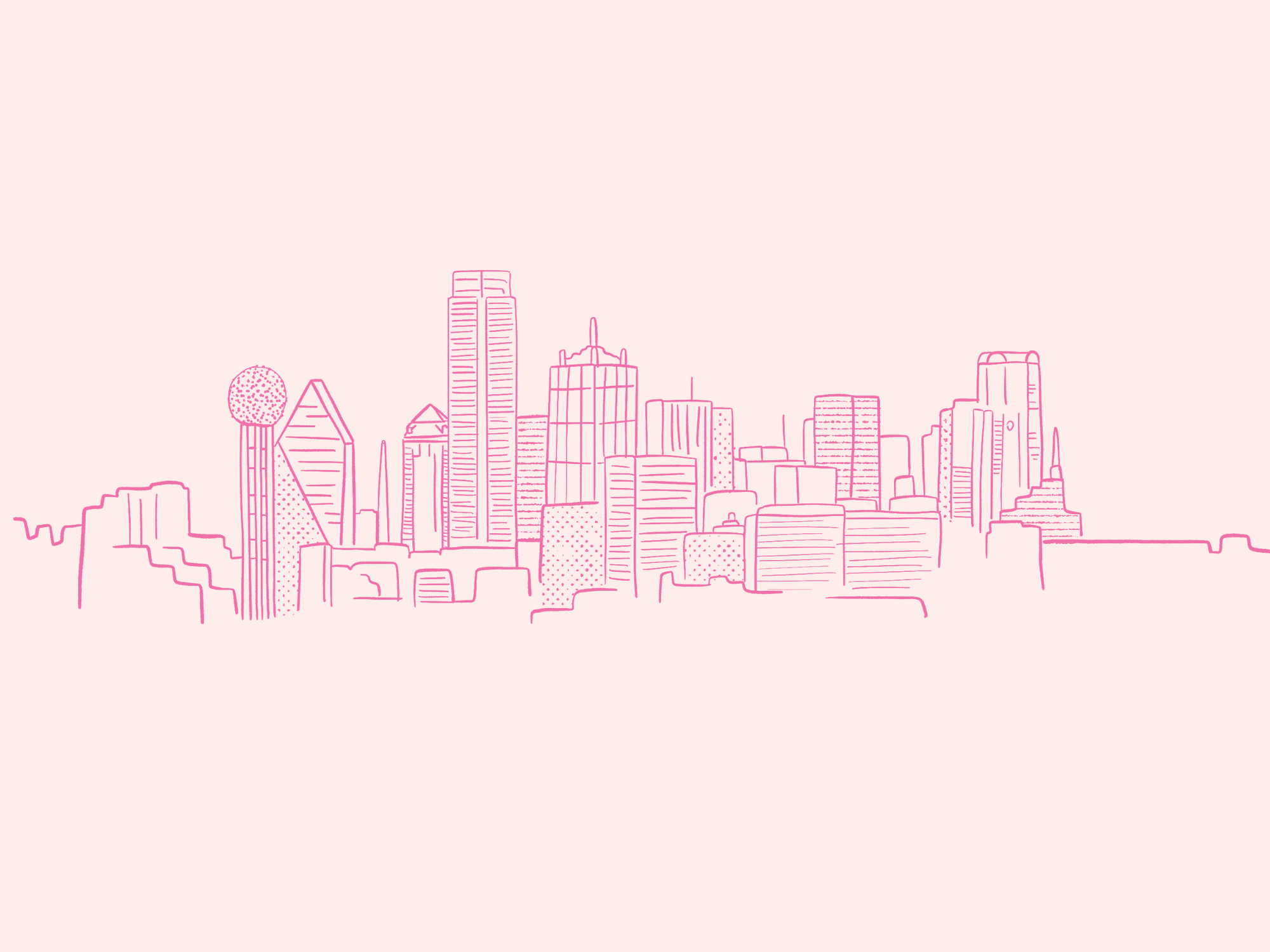 Dallas Skyline Poster - 16x12