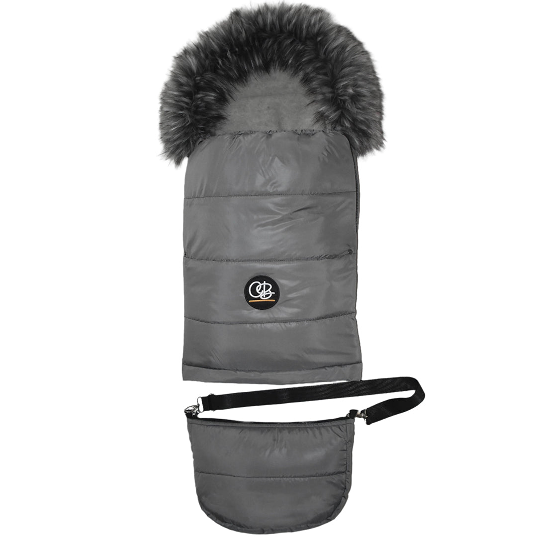 Pastel Dark Gray Organic Premium Wool Adjustable Footmuff