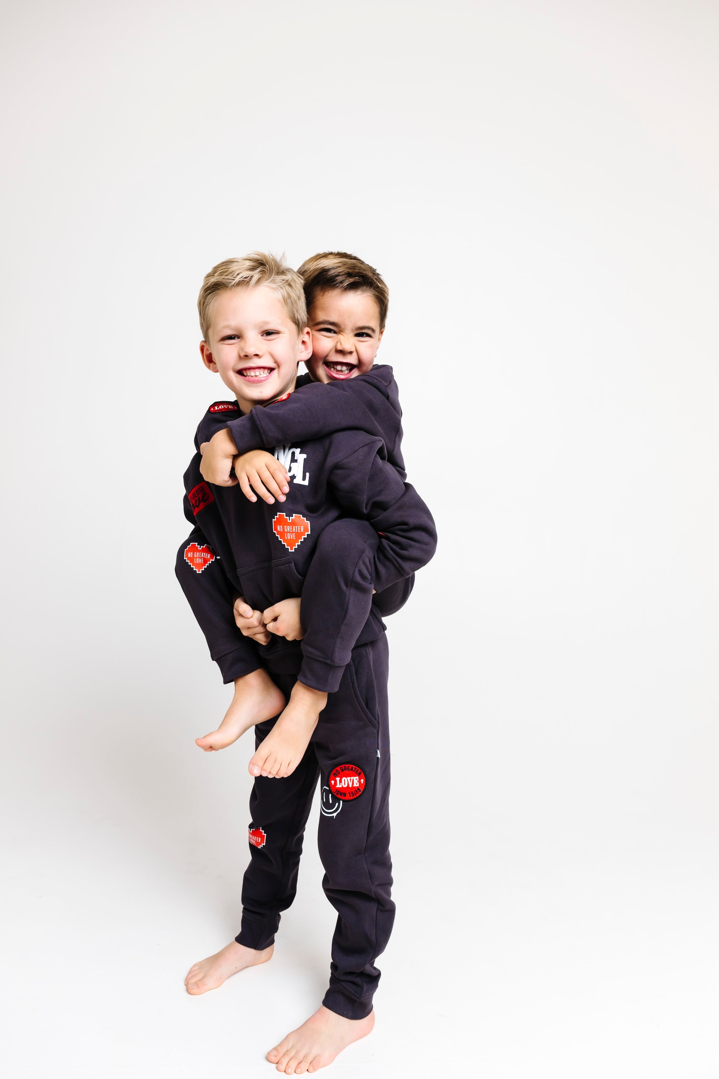 No Greater Love Vintage Washed Black Cotton Fleece Jogger