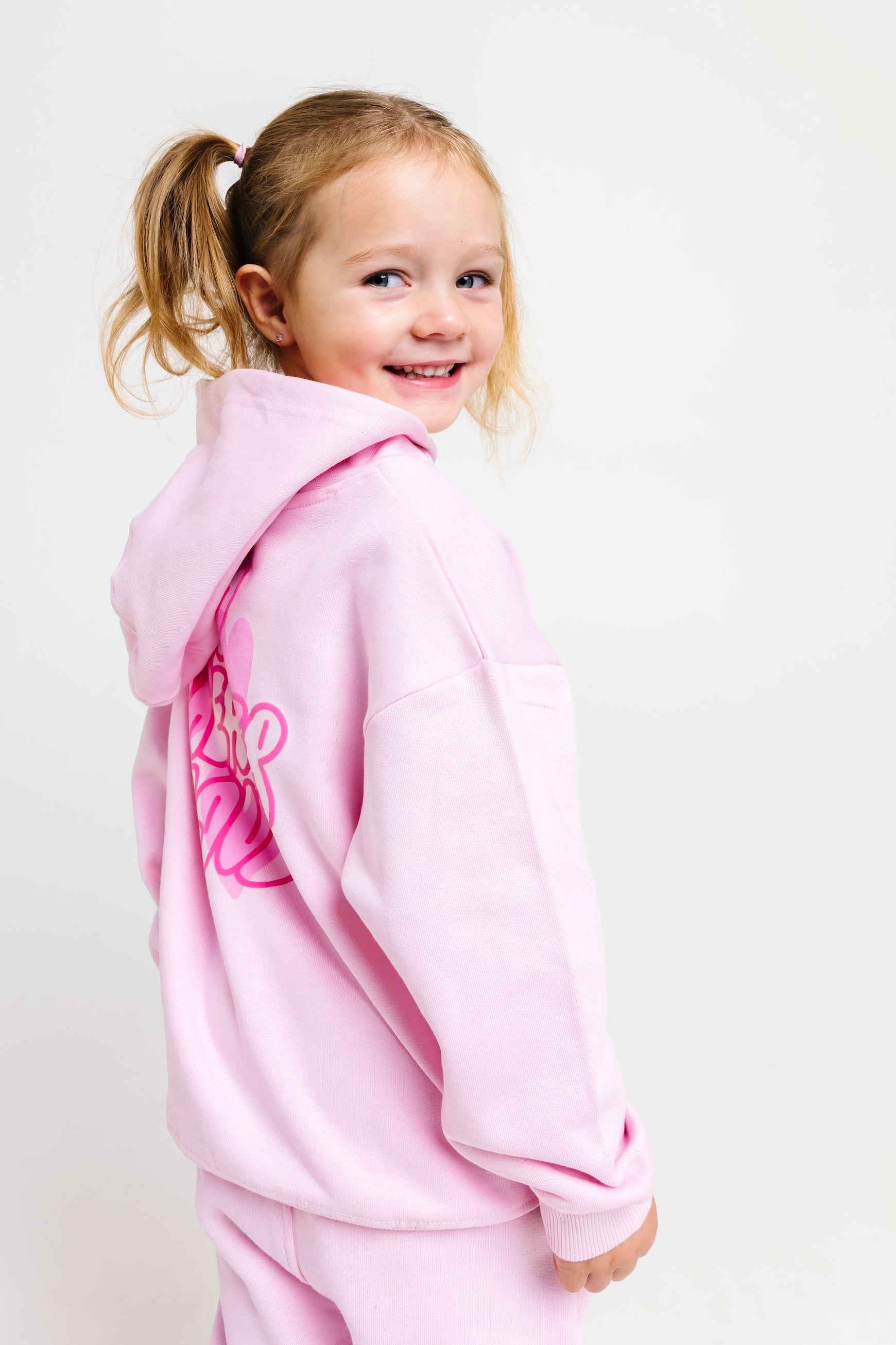 No Greater Love Pink Cotton Fleece Hoodie