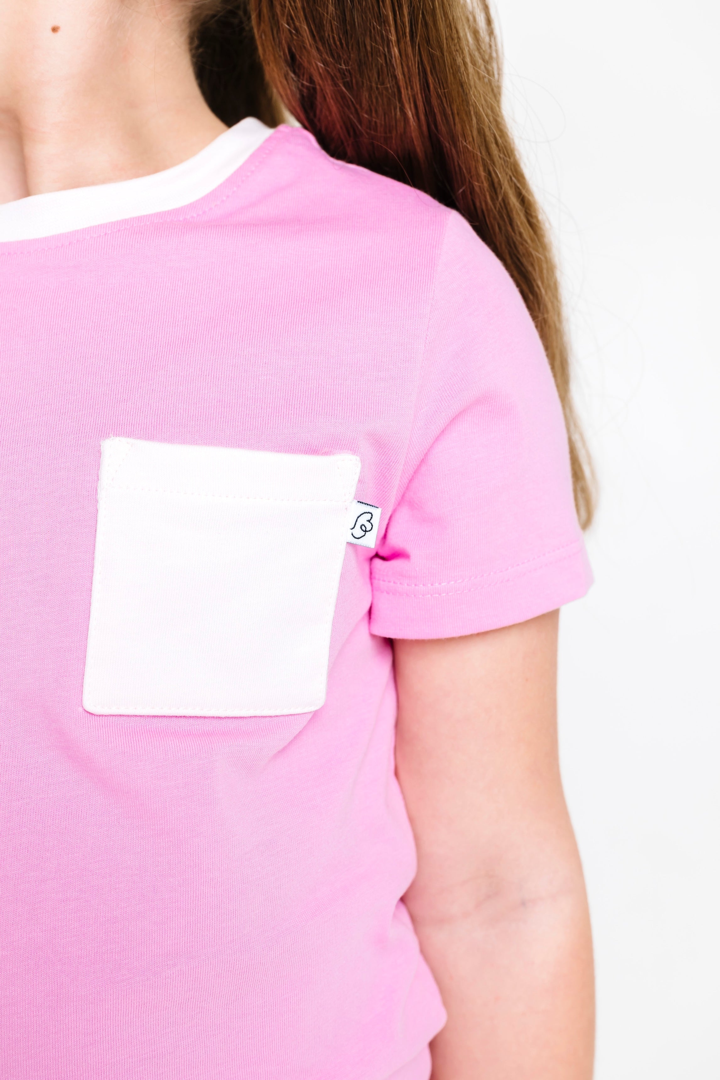 Pink Prayer Pocket Short Sleeve T-shirt Cotton