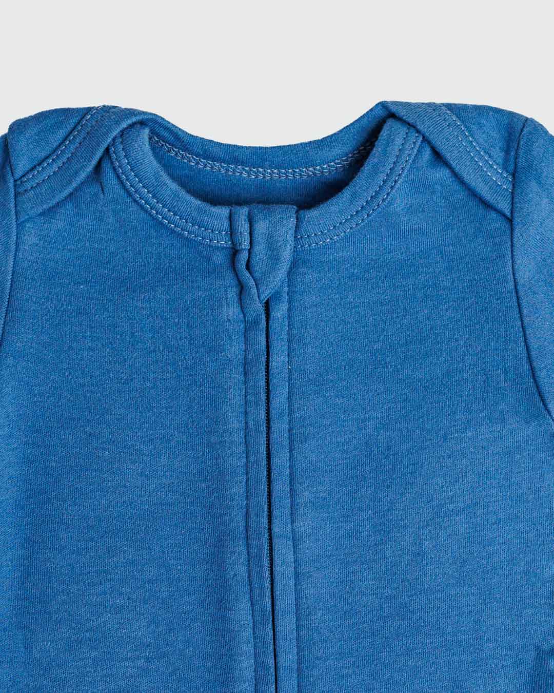 Zipper Bodysuit In Denim