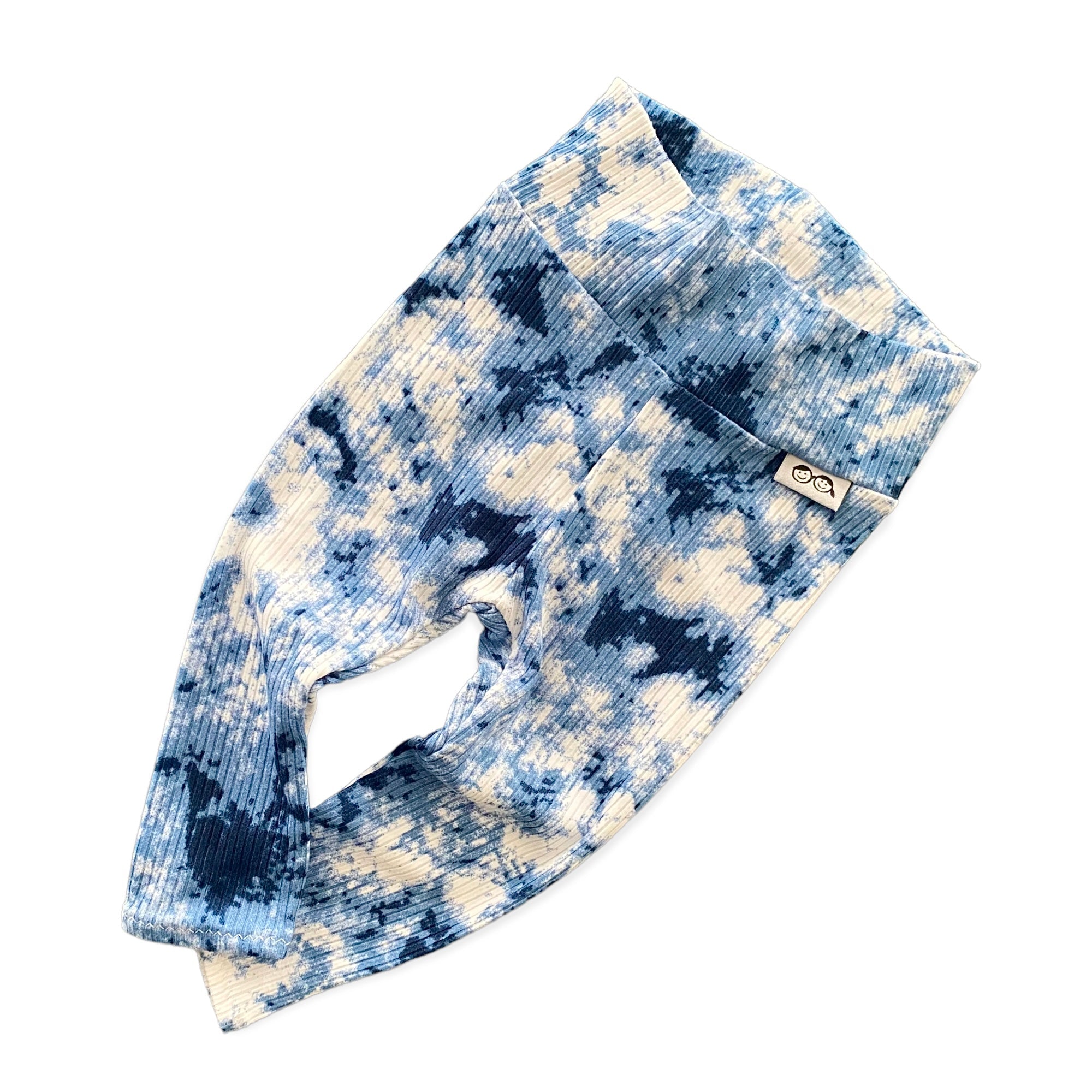 Denim Tie Dye Ribbed Lounge Set