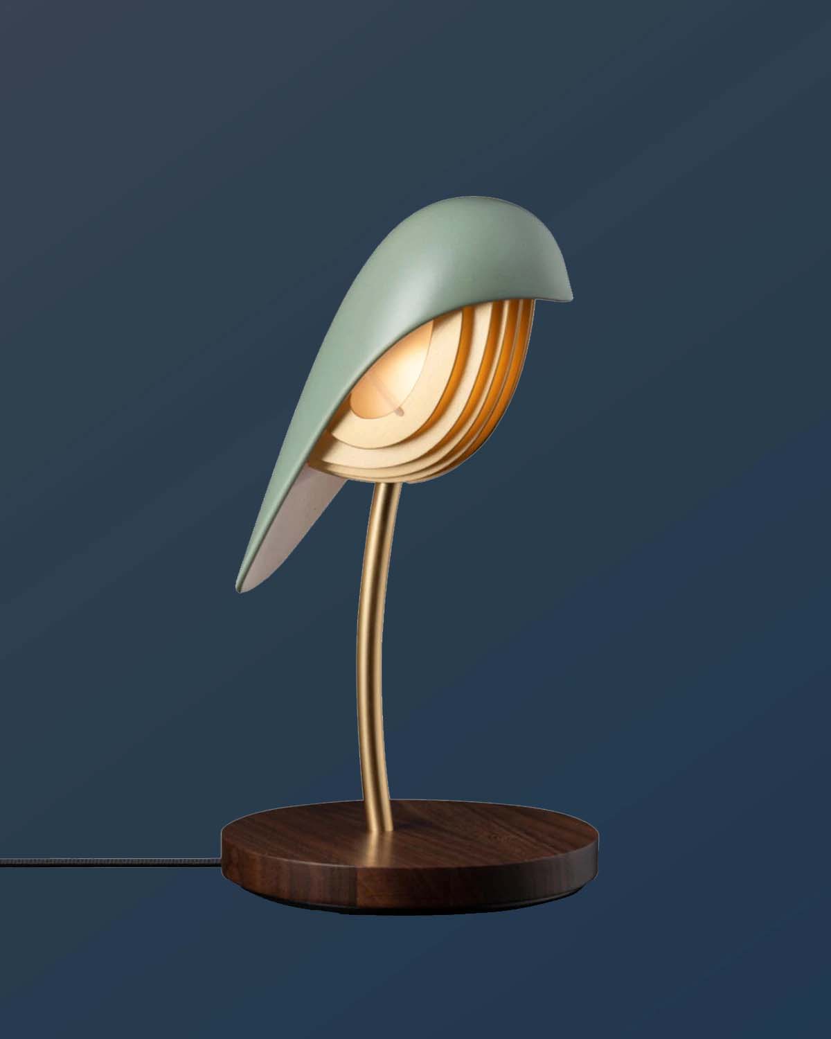 Desk Lamp Bird Olive Green