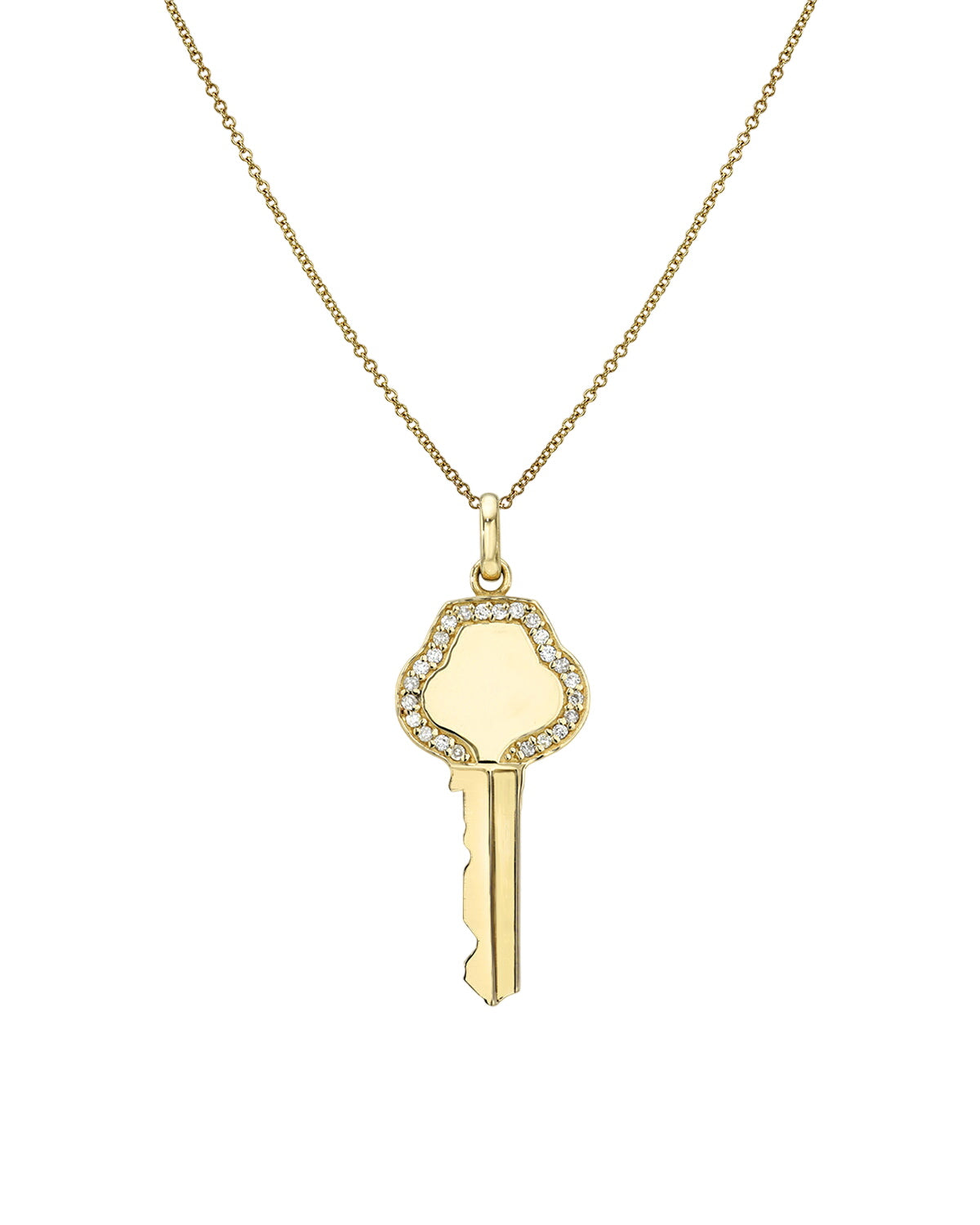 Diamond Framed Key Necklace