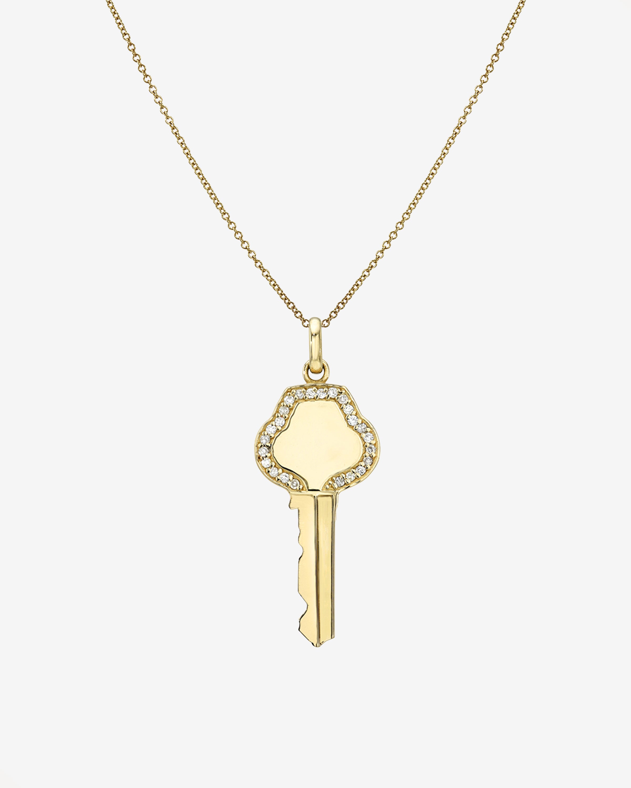 Diamond Framed Key Necklace