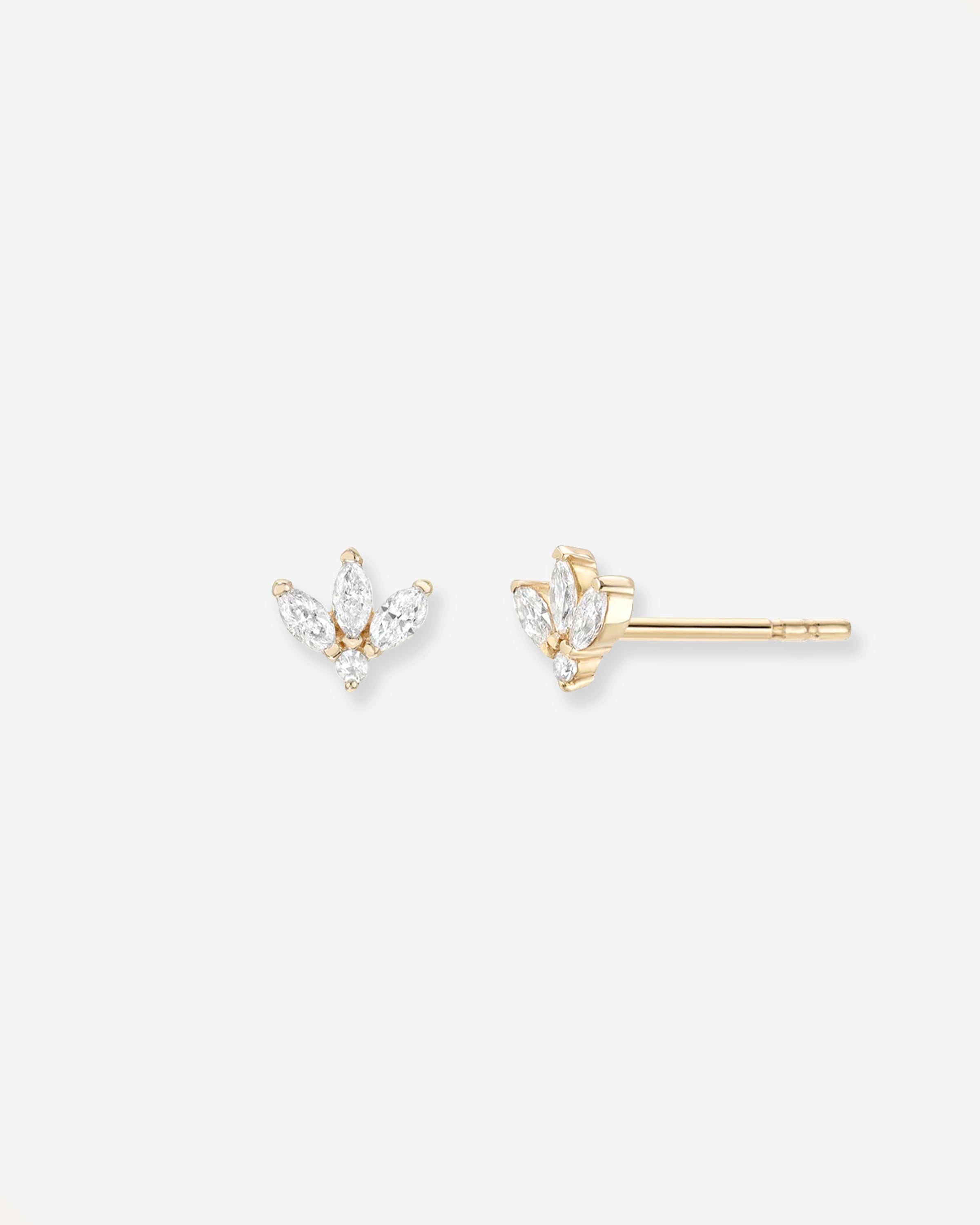 Diamond Lotus Stud Earrings