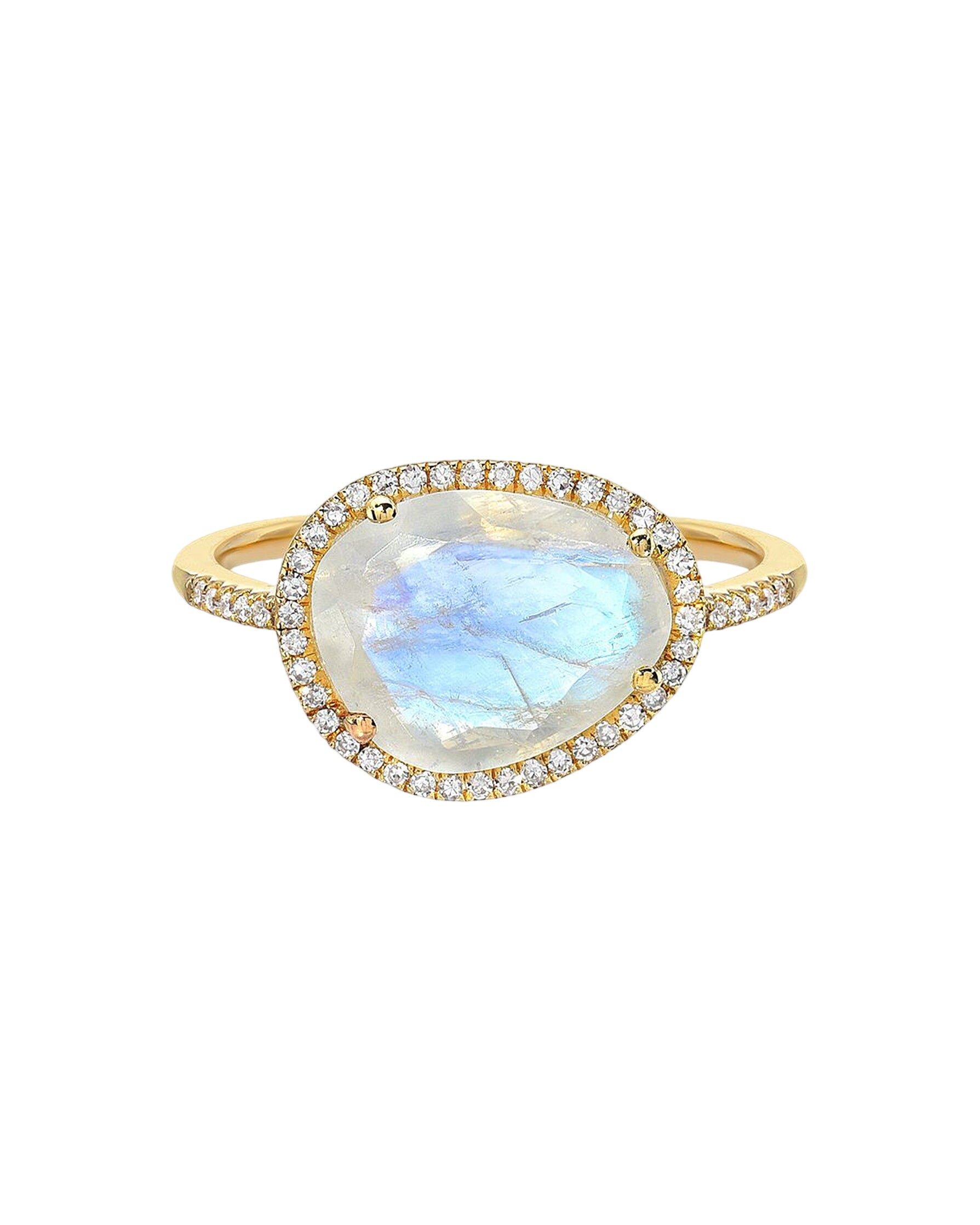 Diamond Moonstone Ring