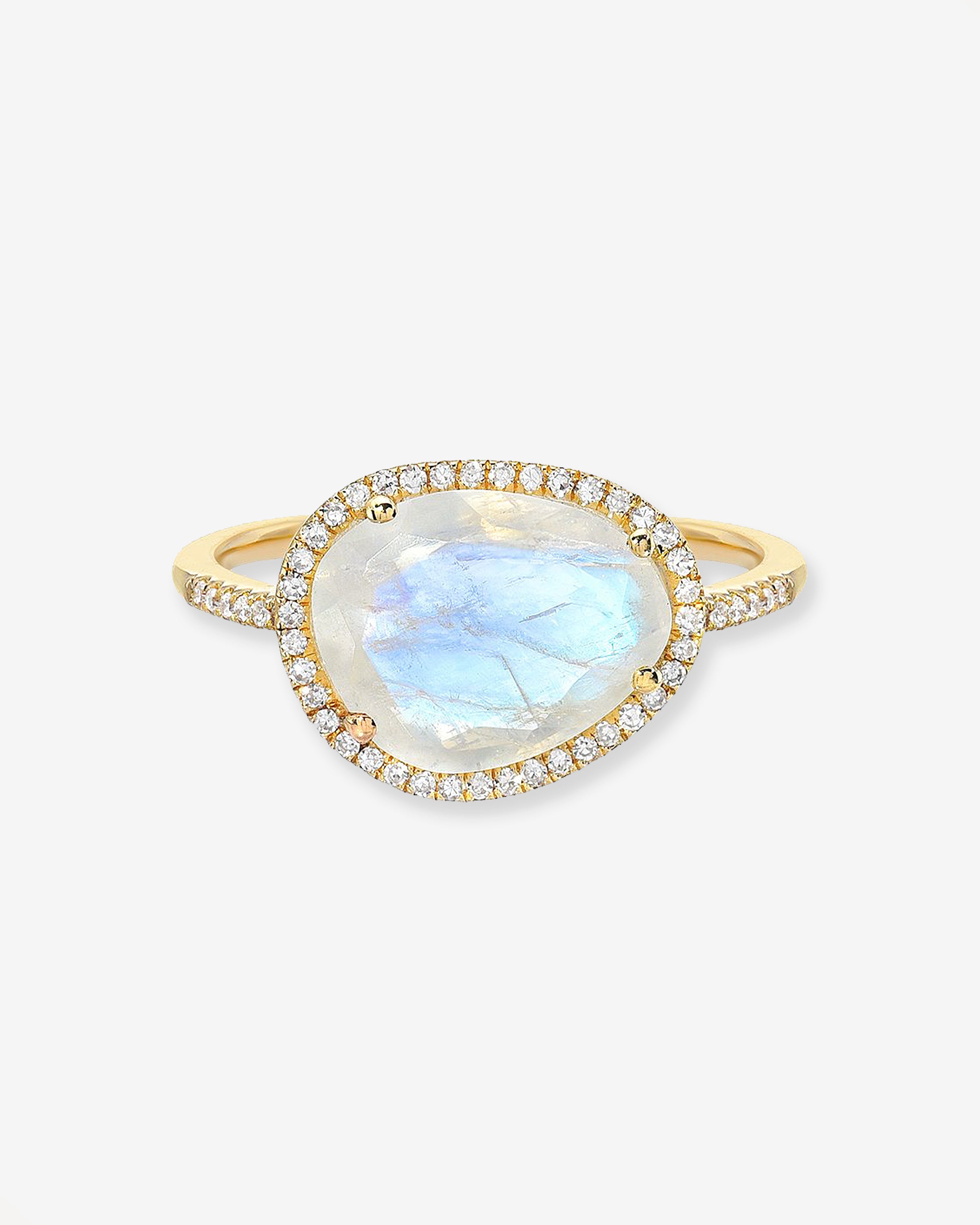 Diamond Moonstone Ring