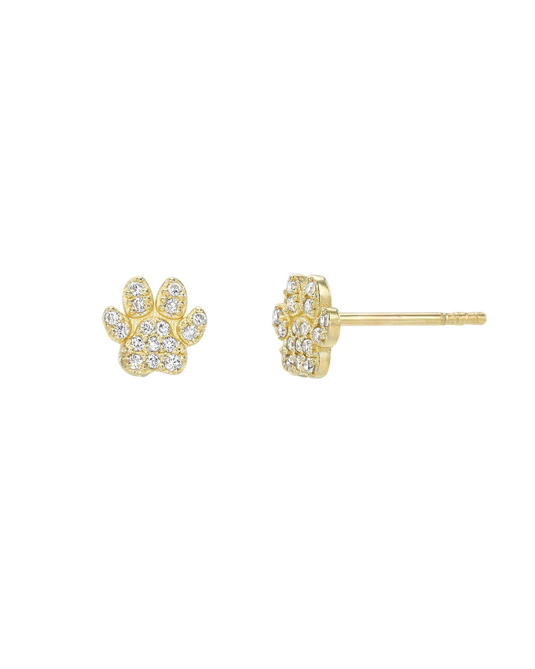 Diamond Paw Stud Earring