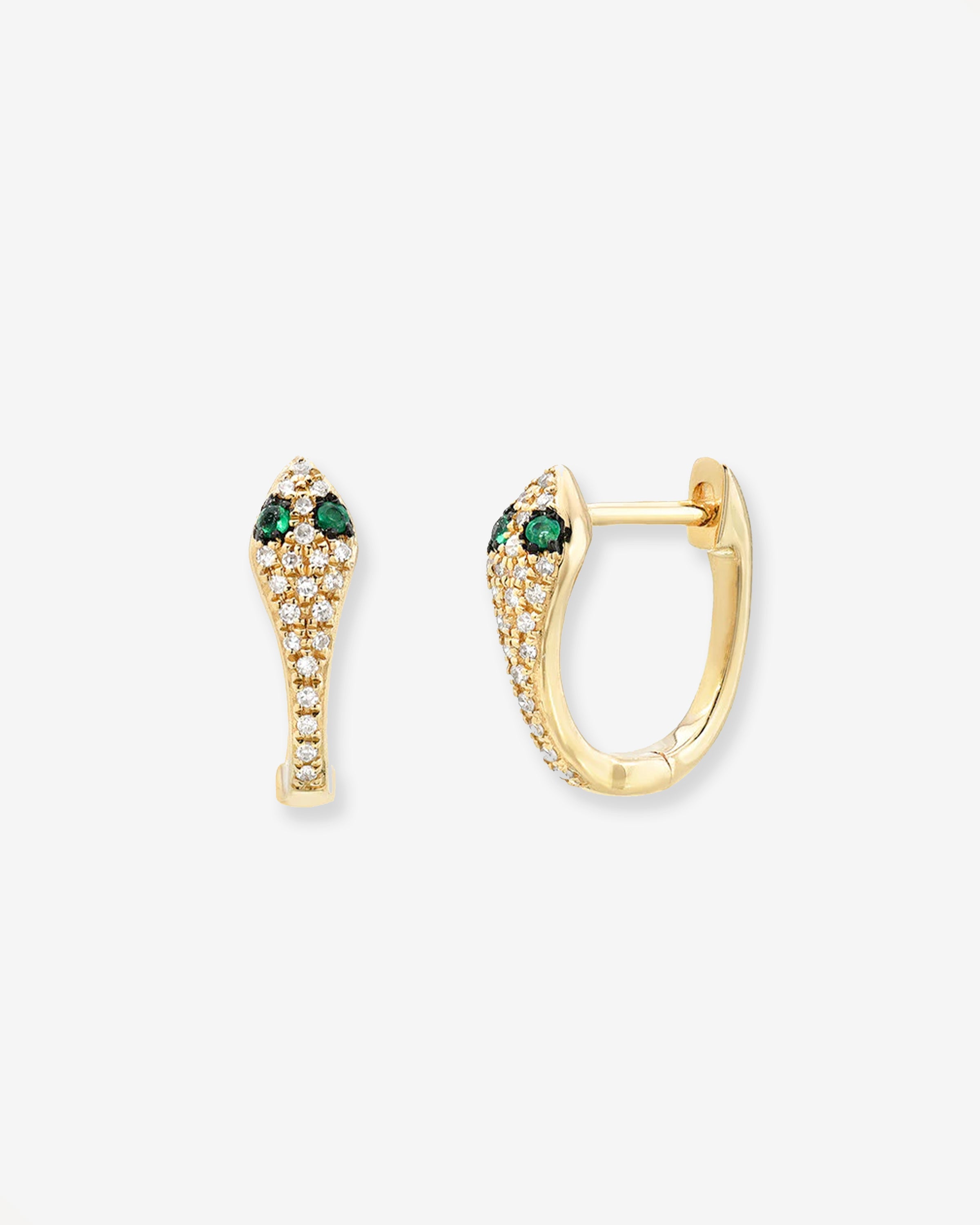 Diamond Snake Huggie Earrings
