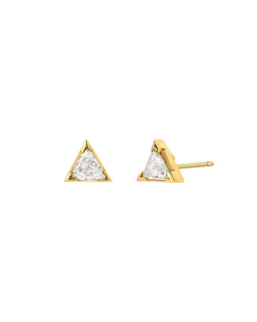 Diamond Trillion Stud Earrings