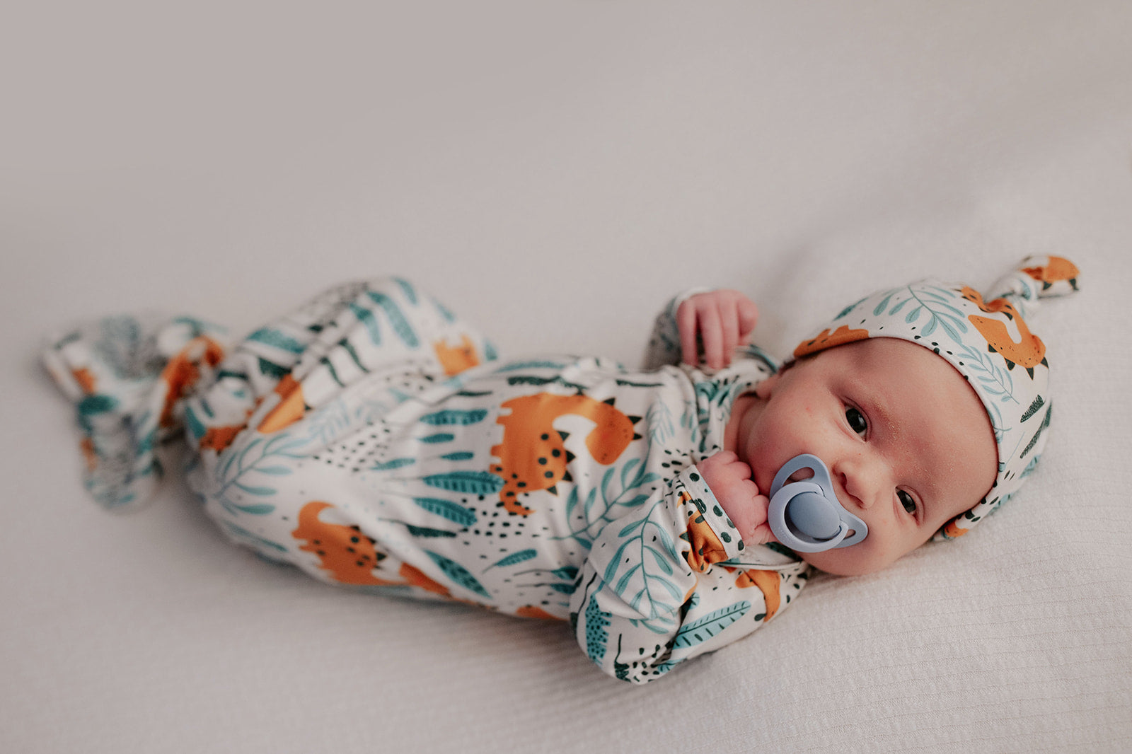 Dinosaur Themed Newborn Knotted Gown