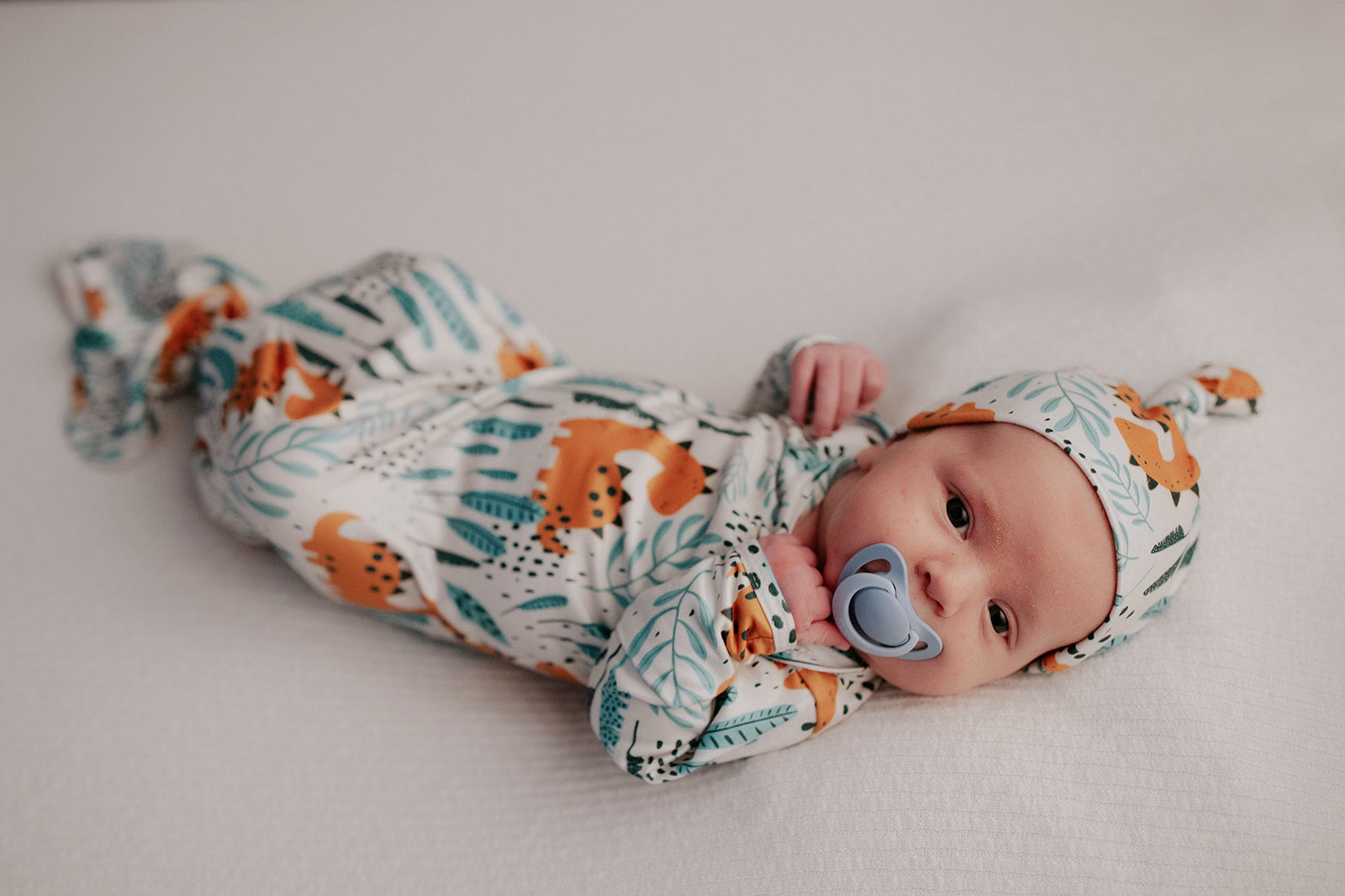 Dinosaur Themed Newborn Knotted Gown