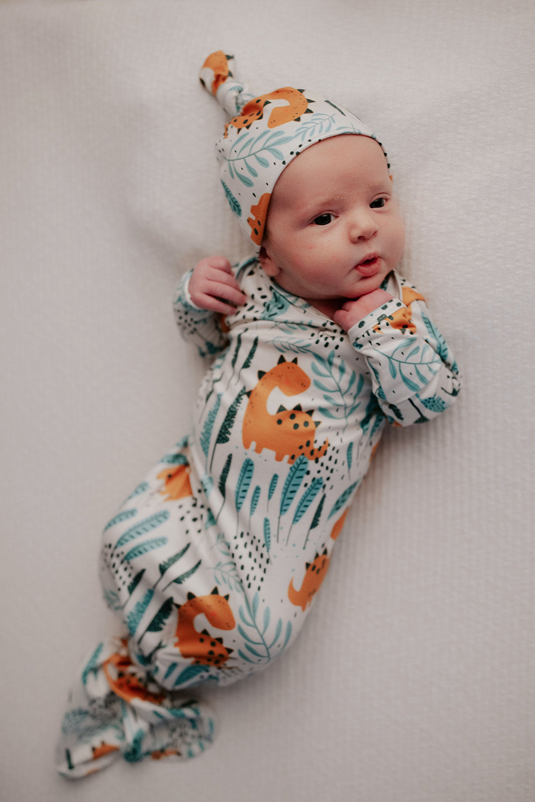 Dinosaur Themed Newborn Knotted Gown