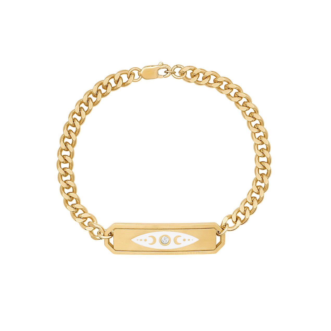 Divine Feminine White Enamel Bracelet