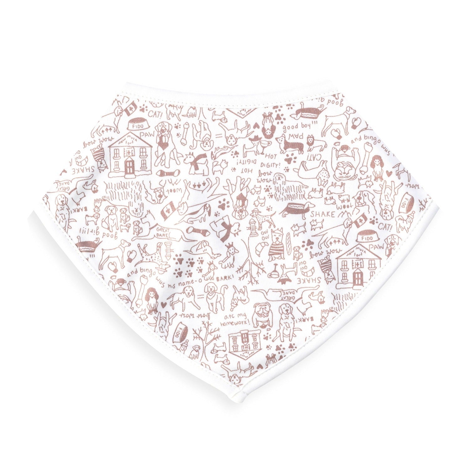 Good Dog Bandana Baby Bib - Good Dog - Bulldog Brown