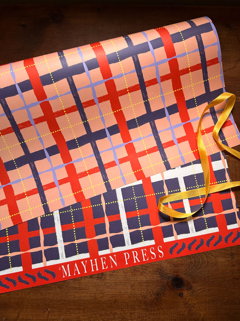 Dotty Plaid Pattern Sheet