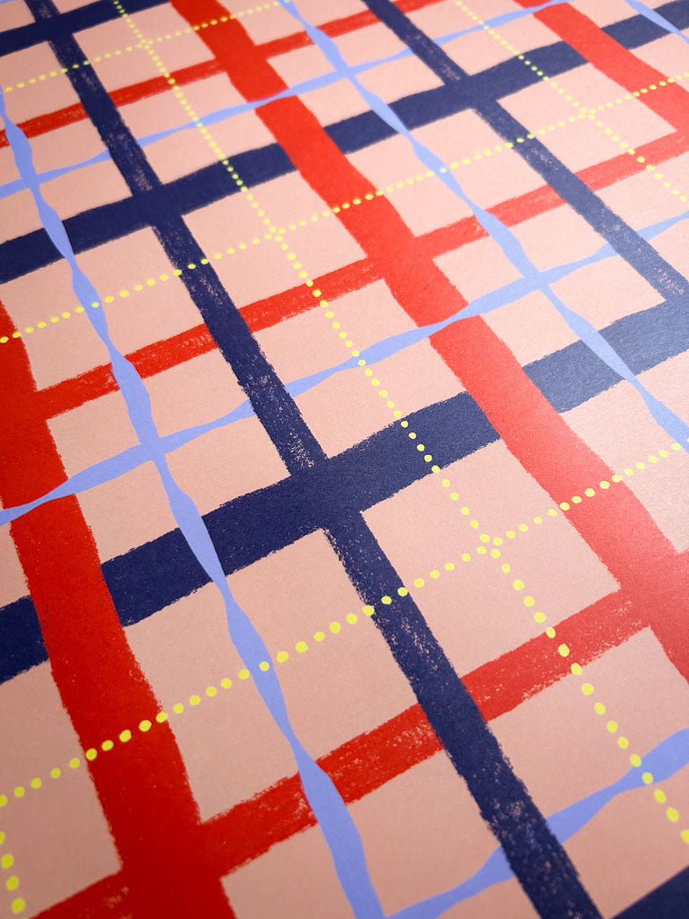 Dotty Plaid Pattern Sheet