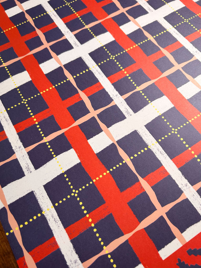 Dotty Plaid Pattern Sheet