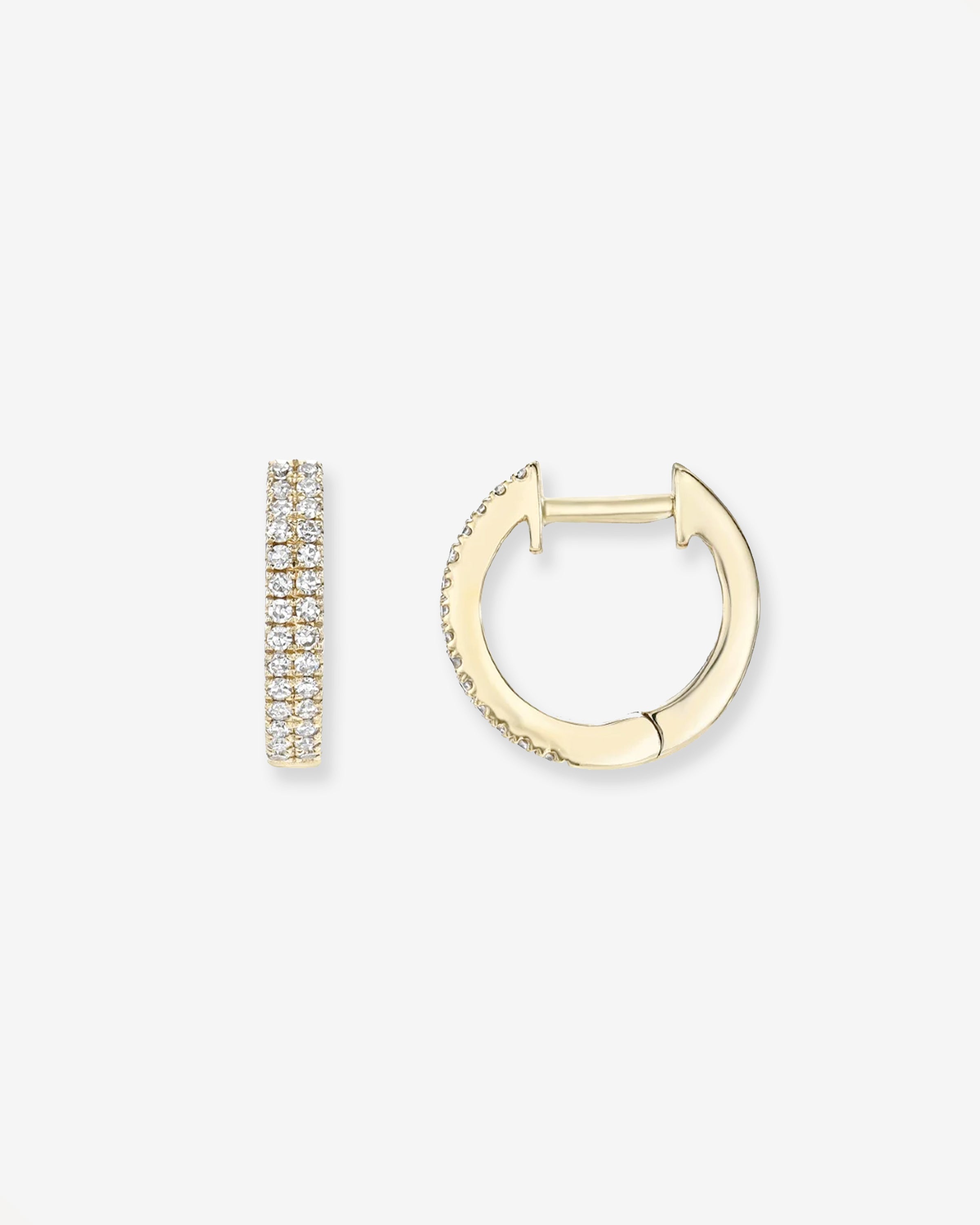 Double Diamond Huggie Earrings