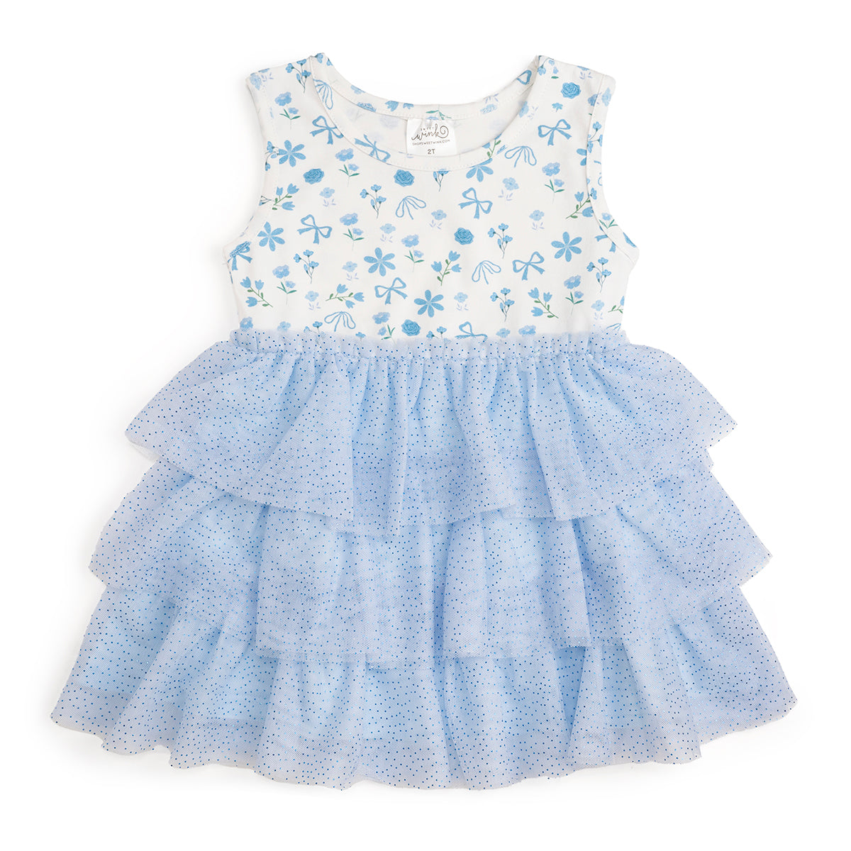 Sky Floral Tank Tutu Dress