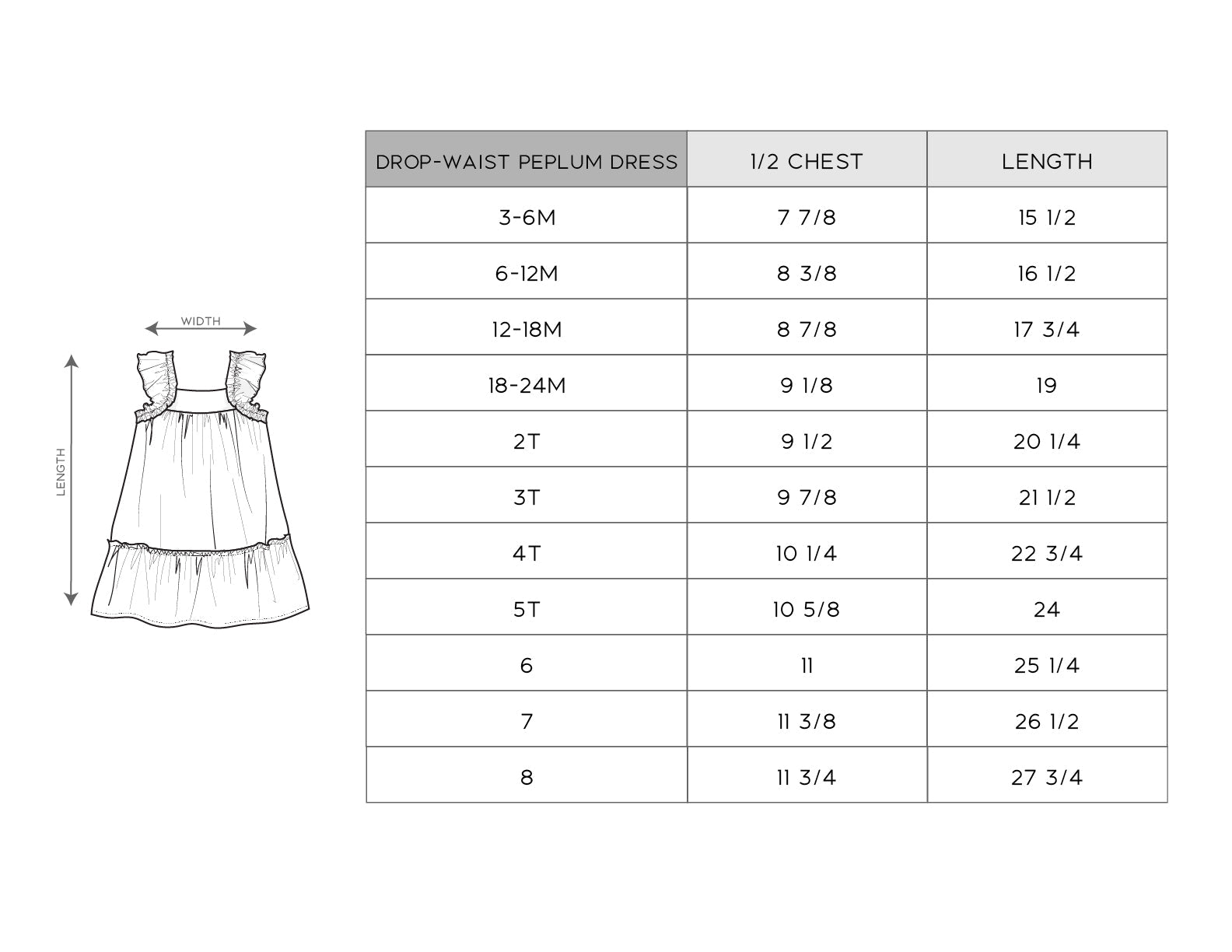 Girl's Drop-waist Peplum Dress
