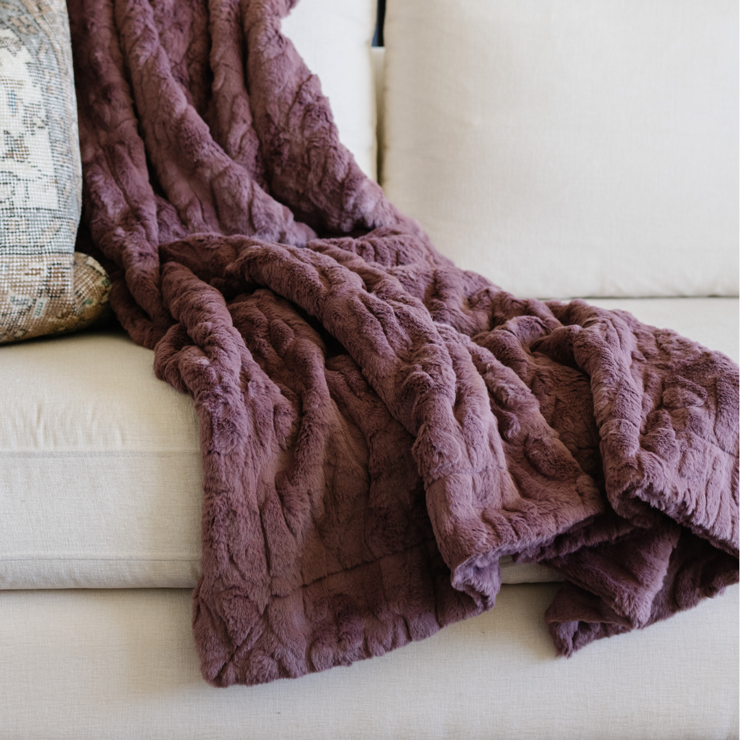 Patterned Faux Fur Throw Blankets