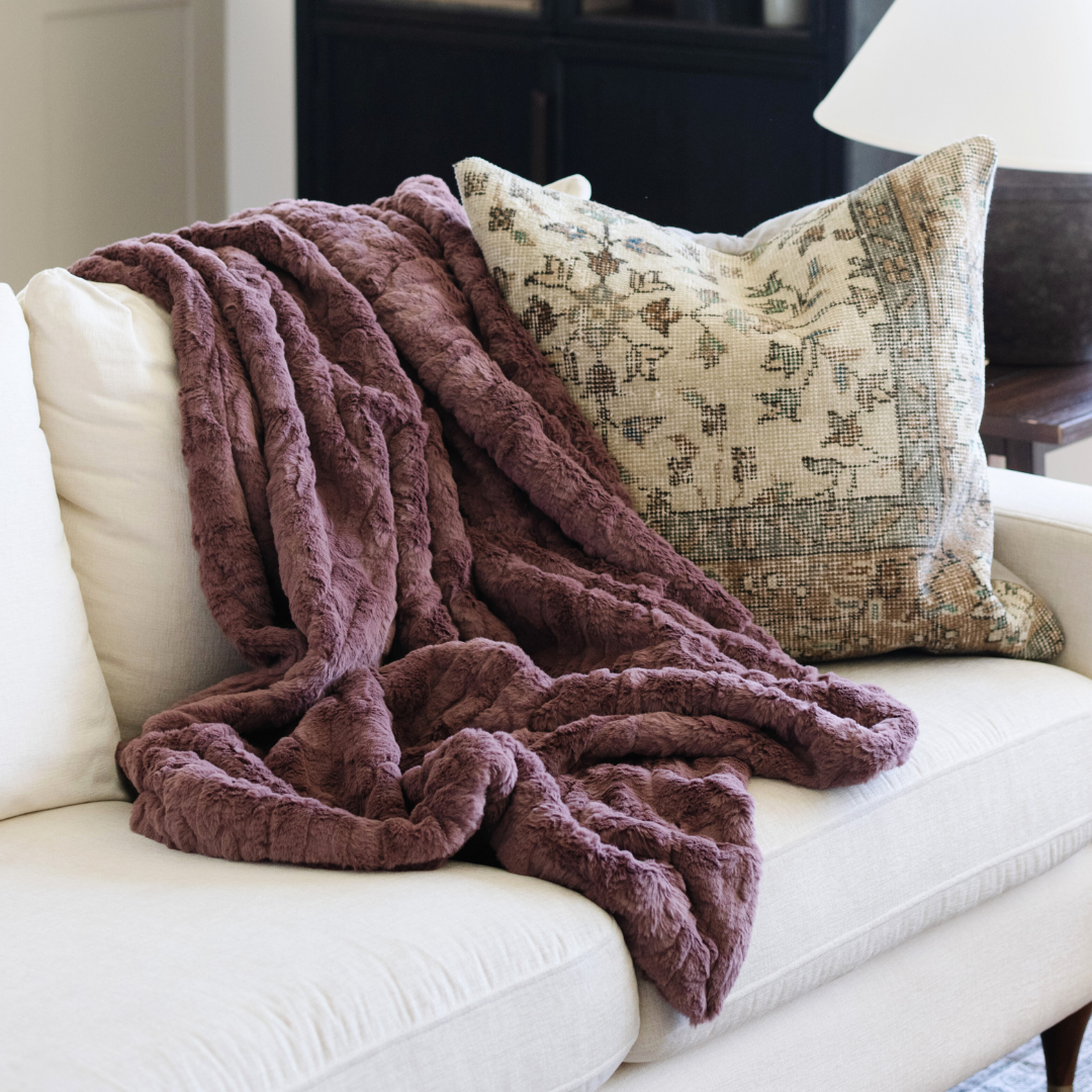 Patterned Faux Fur Throw Blankets