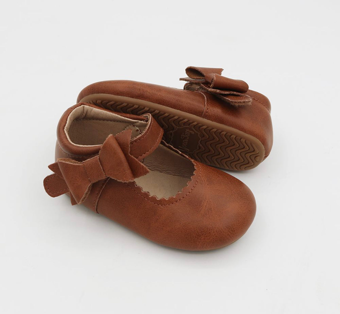 Lilien Side Bow Mary Jane - Distressed Leather - Brown