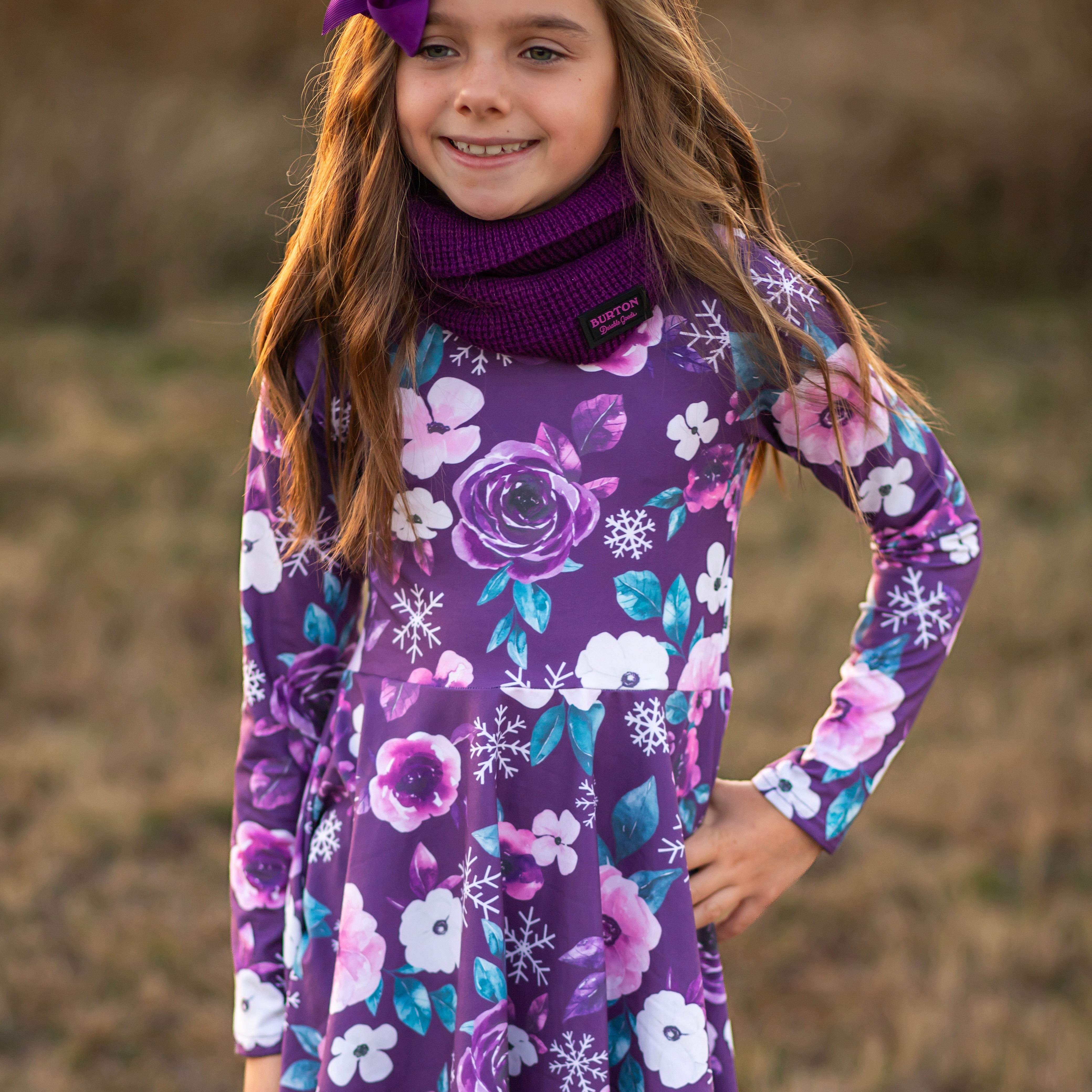 Purple Floral Snowflake