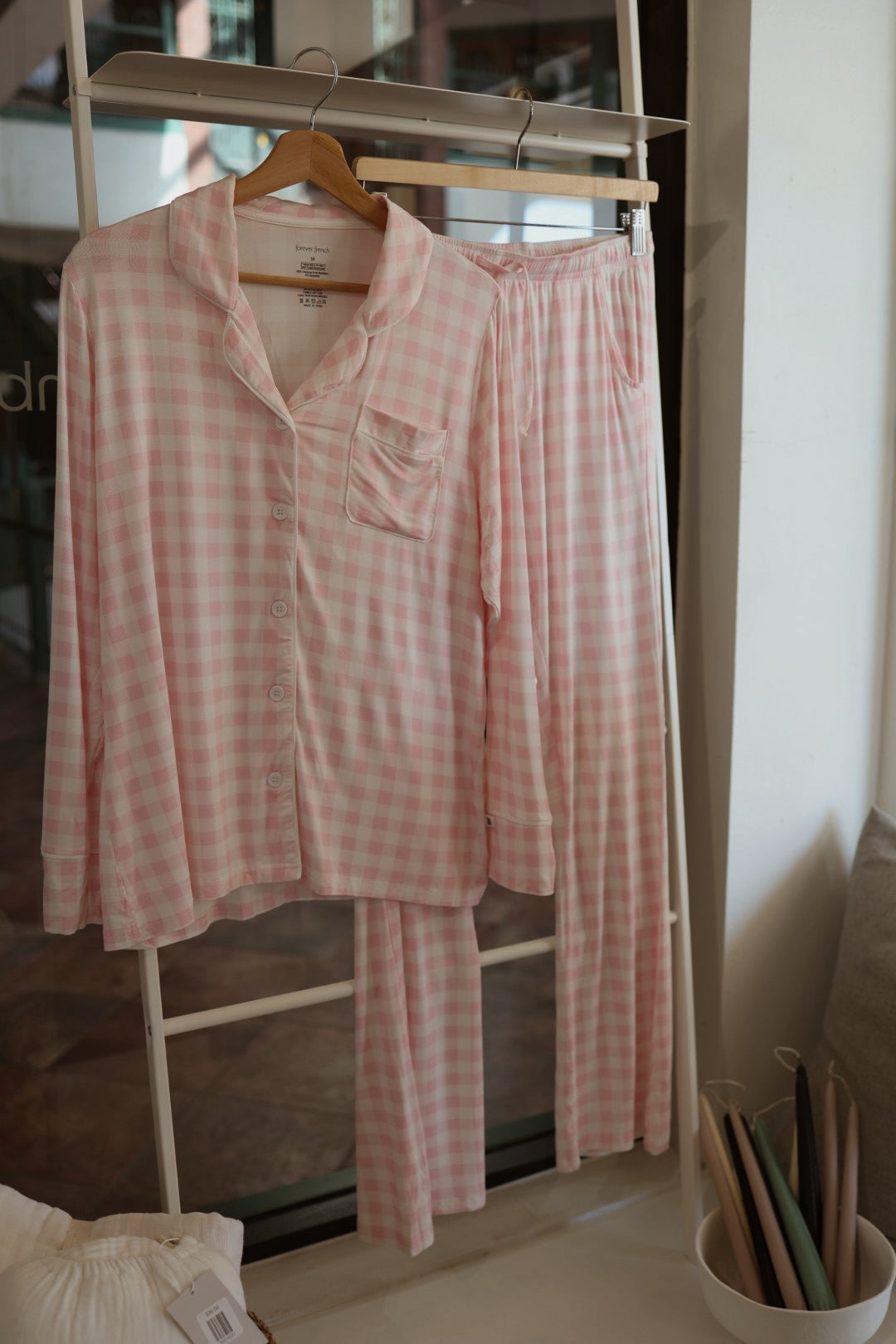 Women's Bamboo Button Up Lounge Set | Pink Sugar