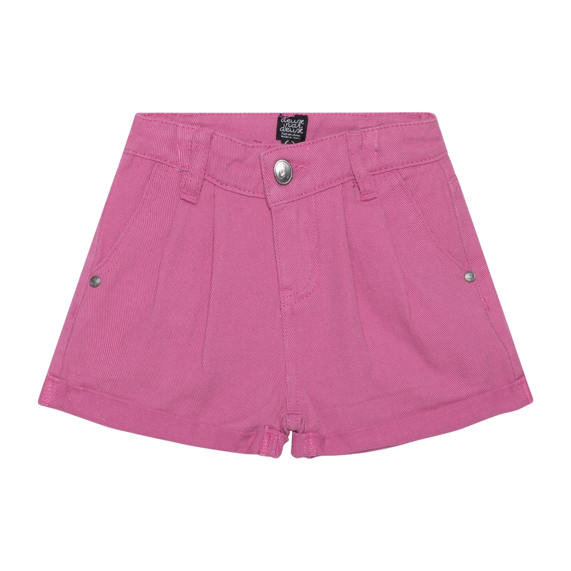 Denim Short With Pleat Pinky Mauve