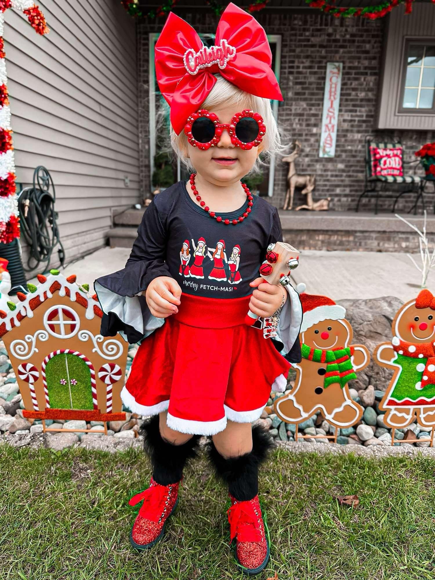 Christmas Fetch Skirted Leo- One Piece