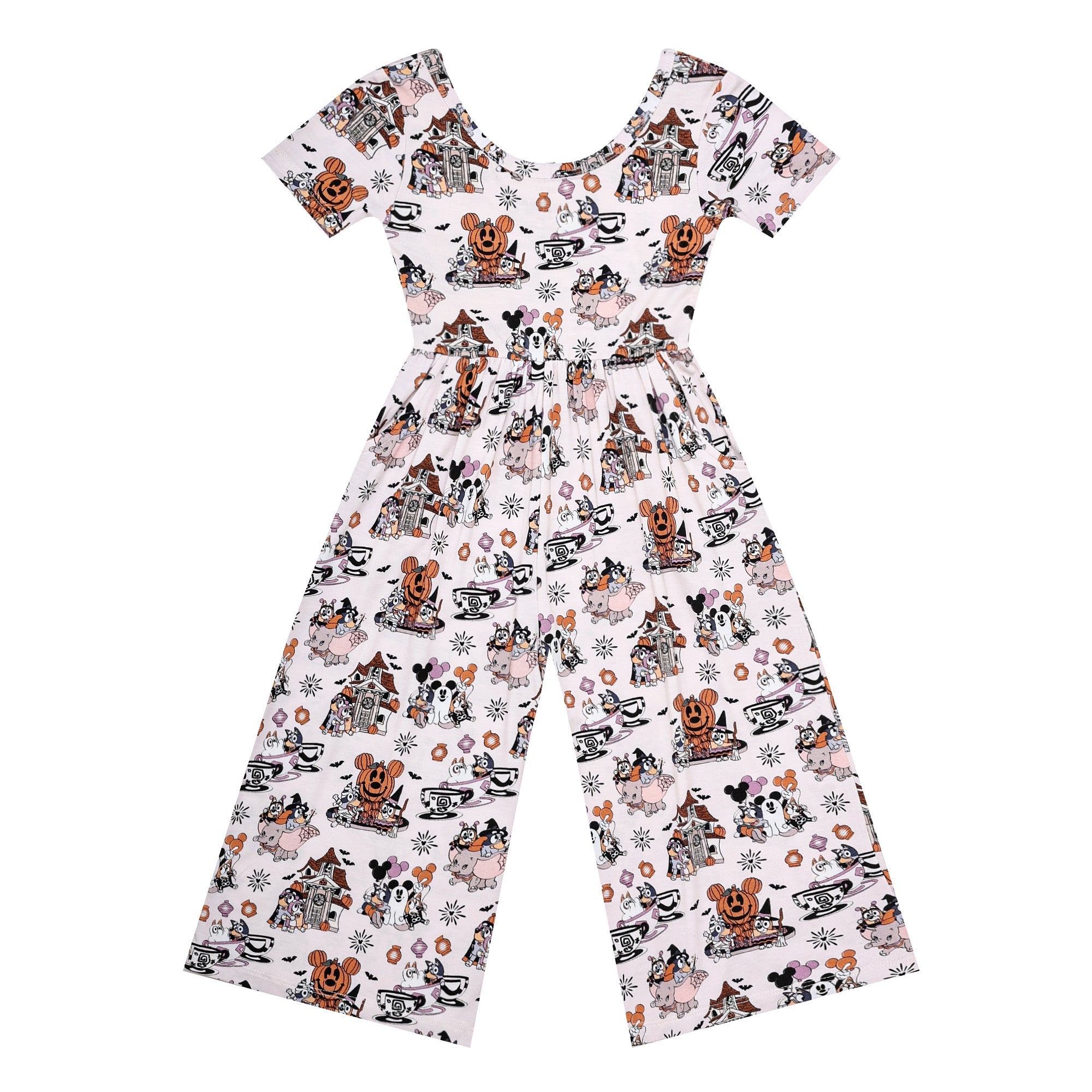 Halloween At The Park Wide Leg Jumpsuit