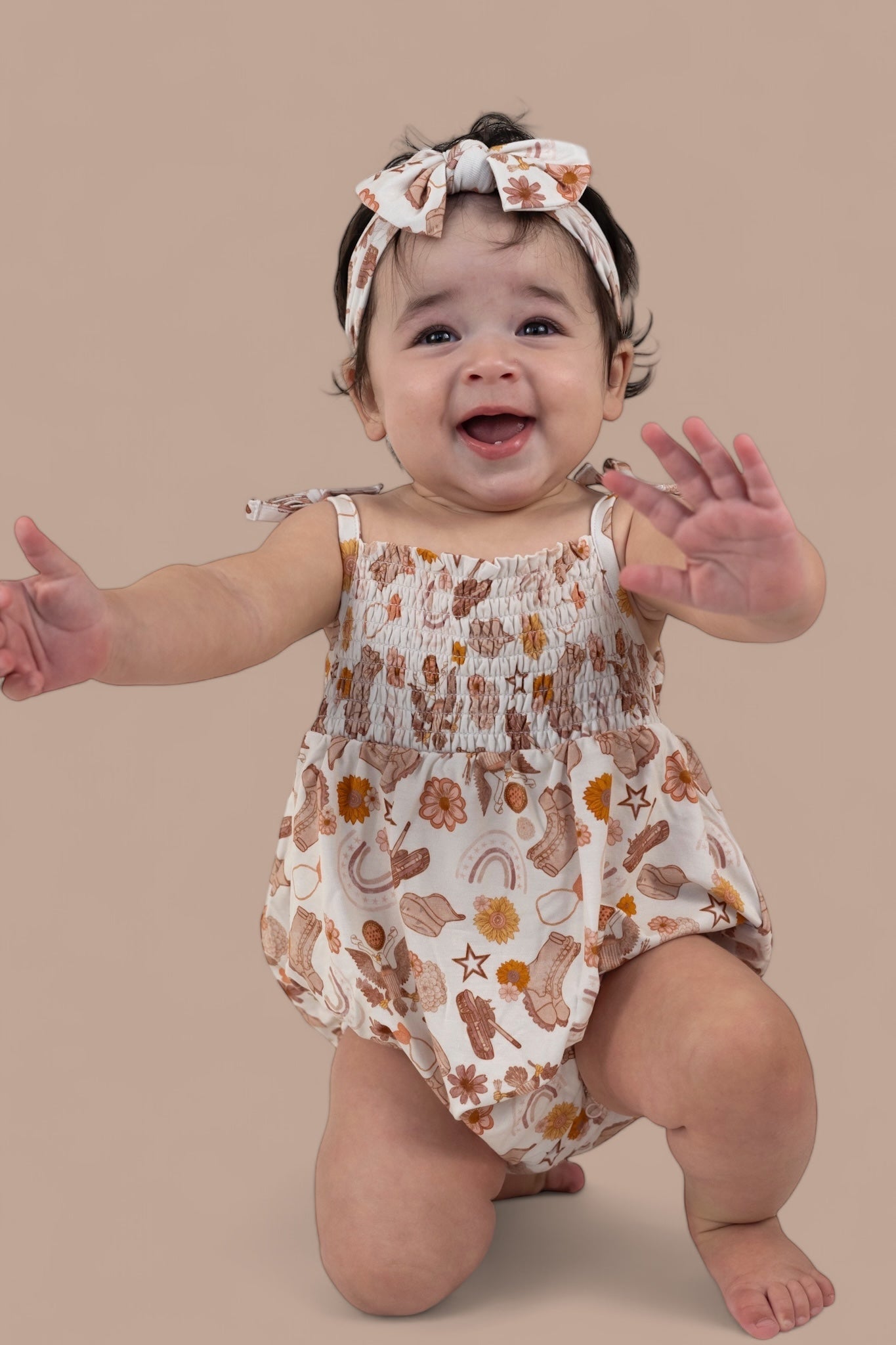 Flowers And Boots Dream Bubble Romper