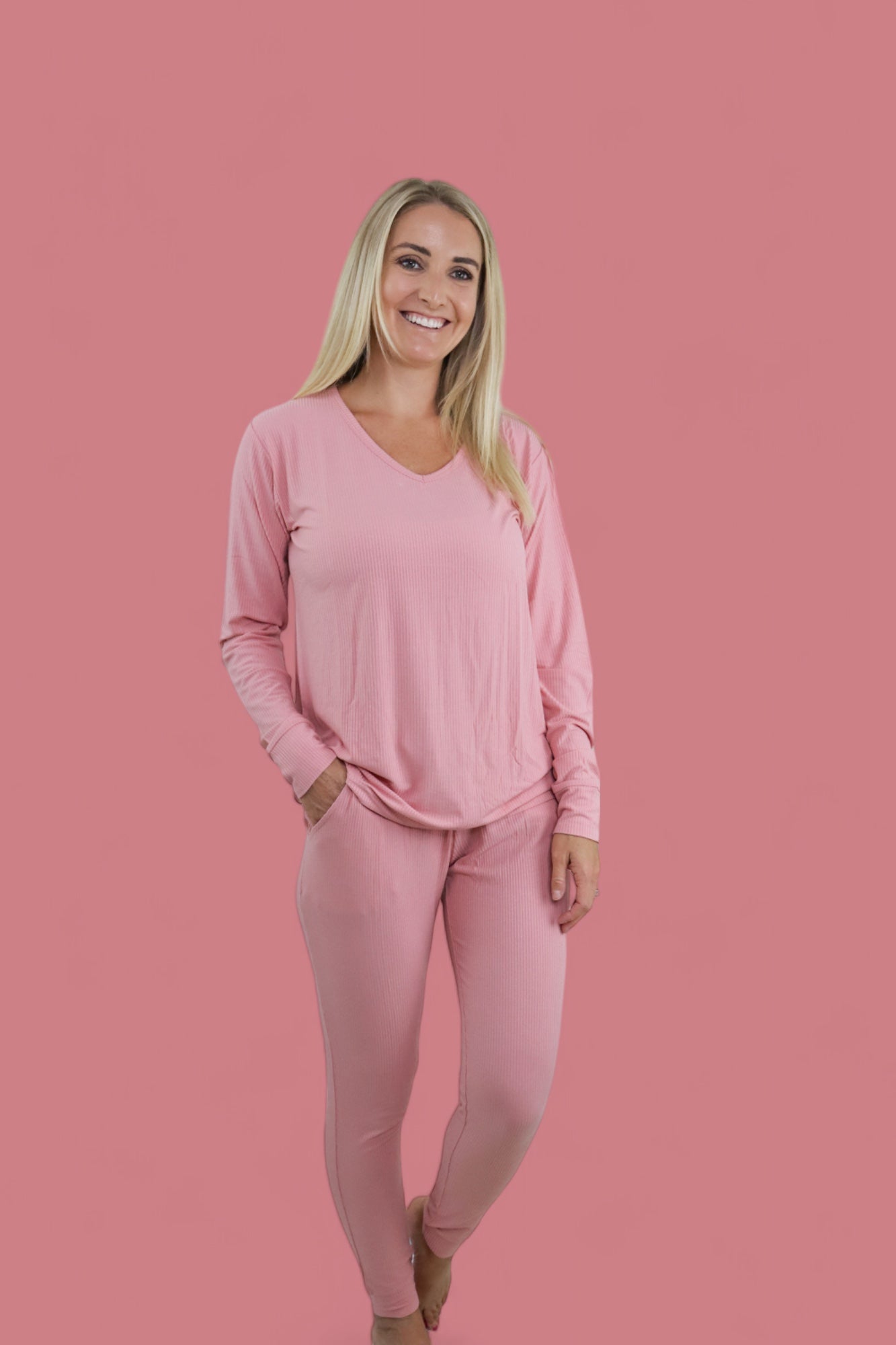 Mauve Rib Women’s Jogger Dream Set