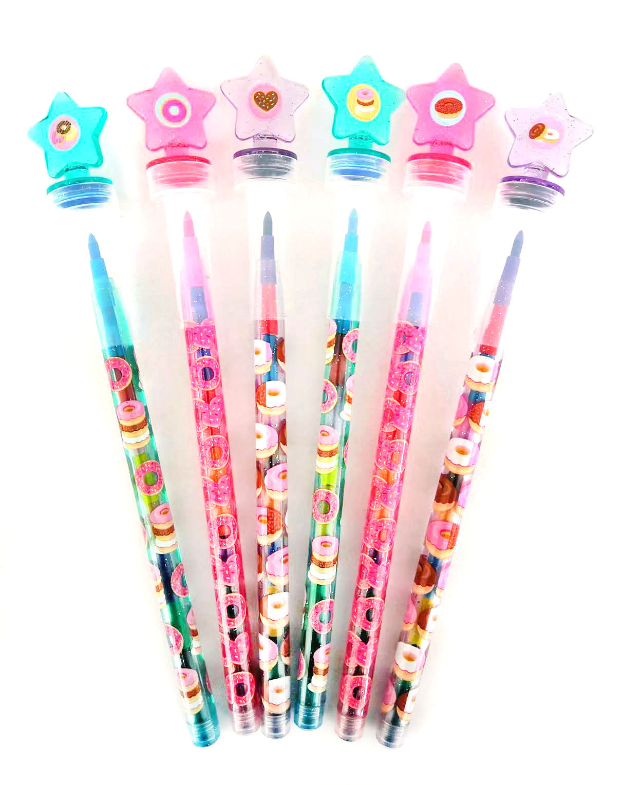 Donuts Stackable Crayon With Stamper Topper